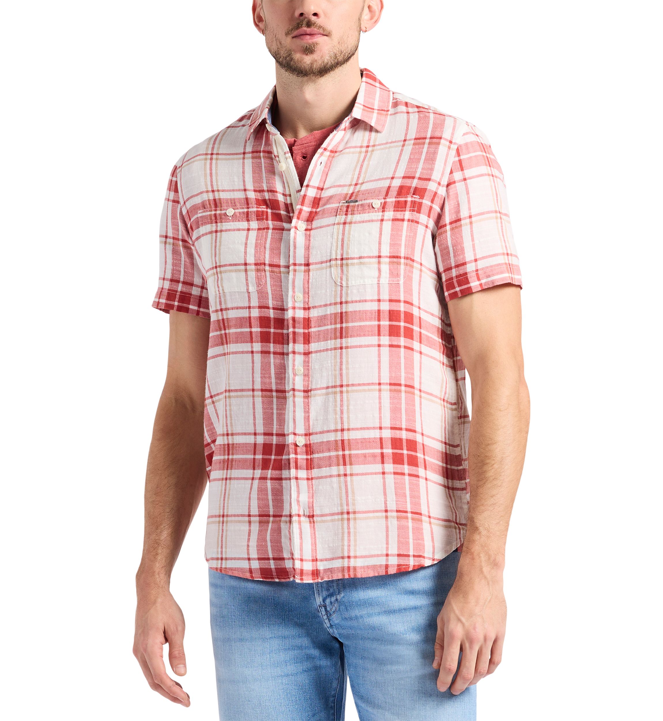 Mens Sagrino Fitted Plaid Button-Up Shirt