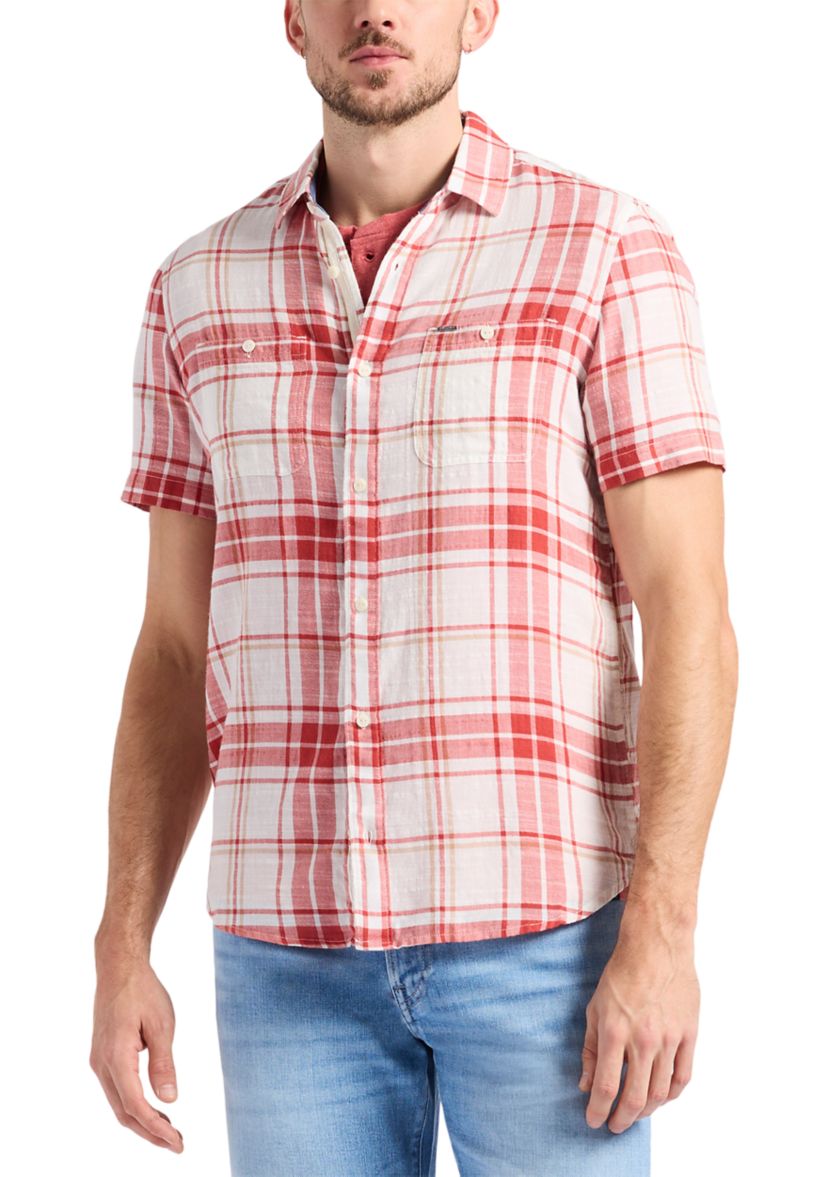 Mens Sagrino Fitted Plaid Button-Up Shirt