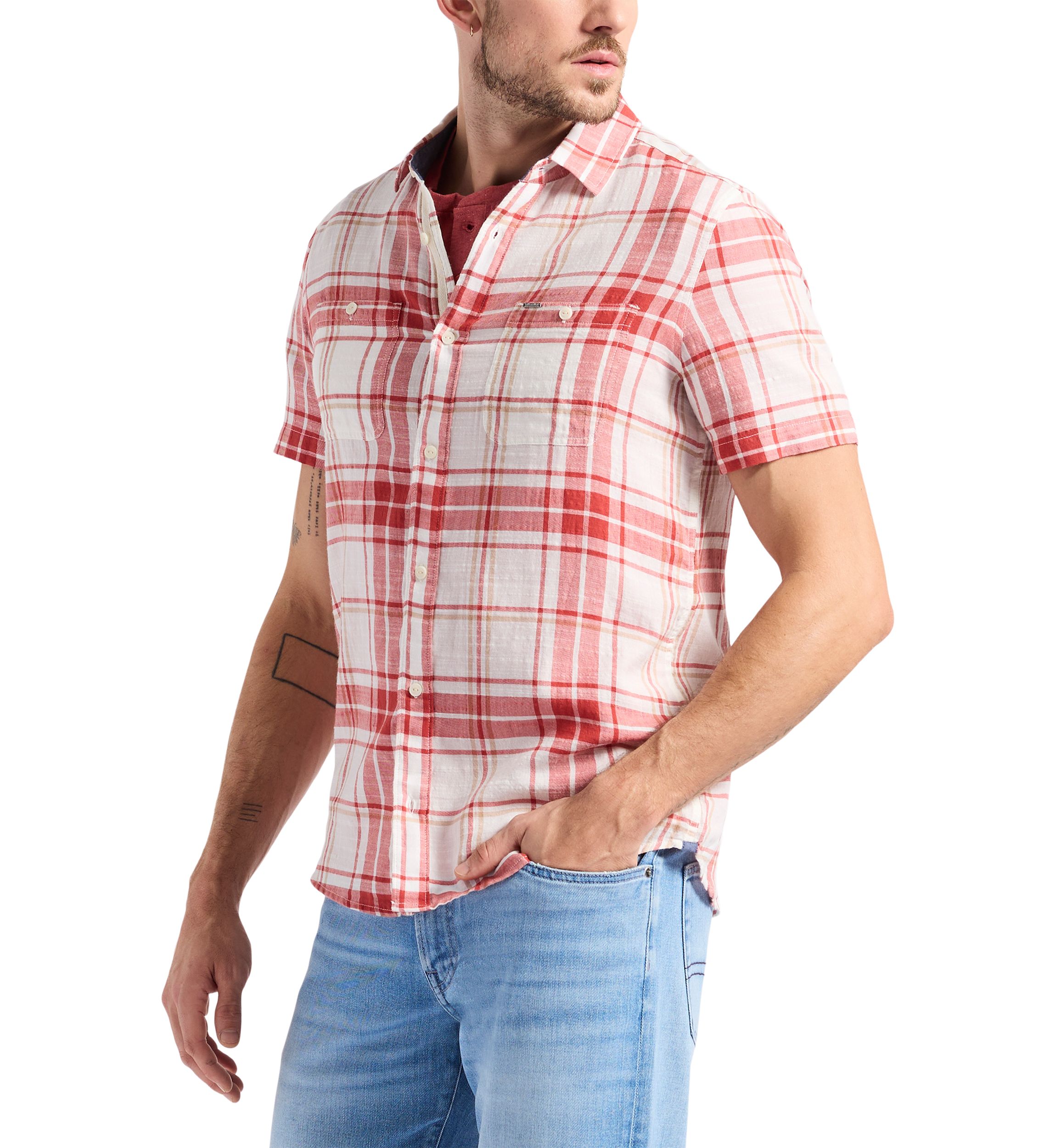 Mens Sagrino Fitted Plaid Button-Up Shirt