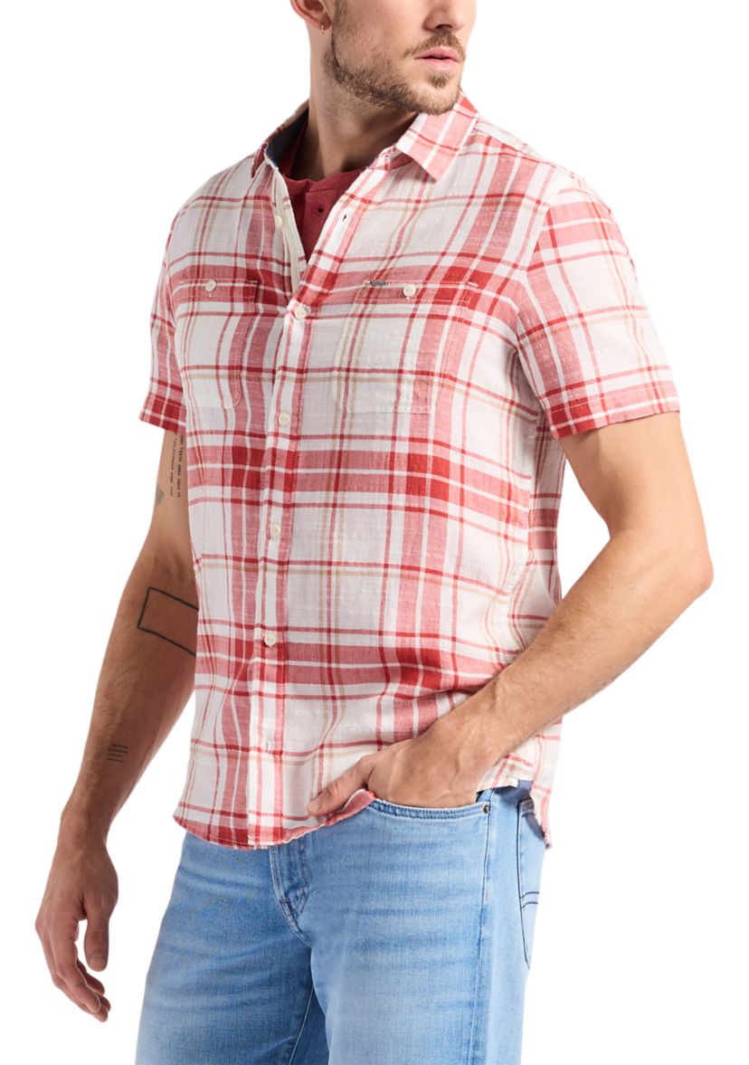 Mens Sagrino Fitted Plaid Button-Up Shirt