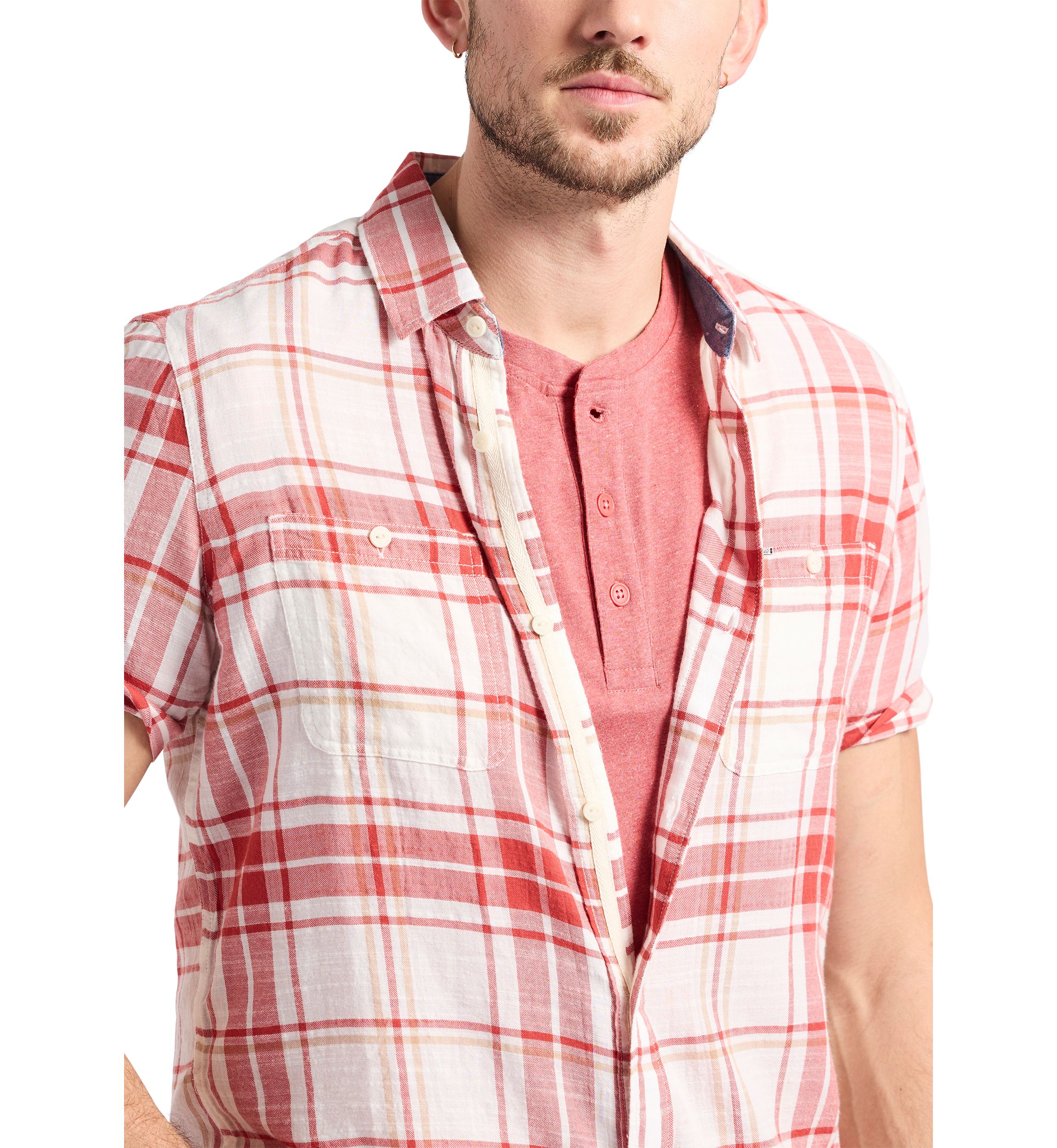 Mens Sagrino Fitted Plaid Button-Up Shirt