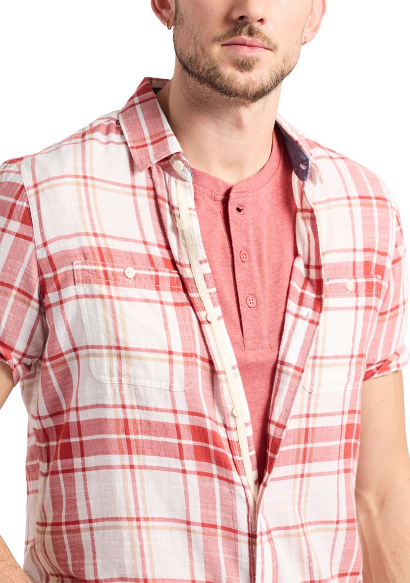 Mens Sagrino Fitted Plaid Button-Up Shirt