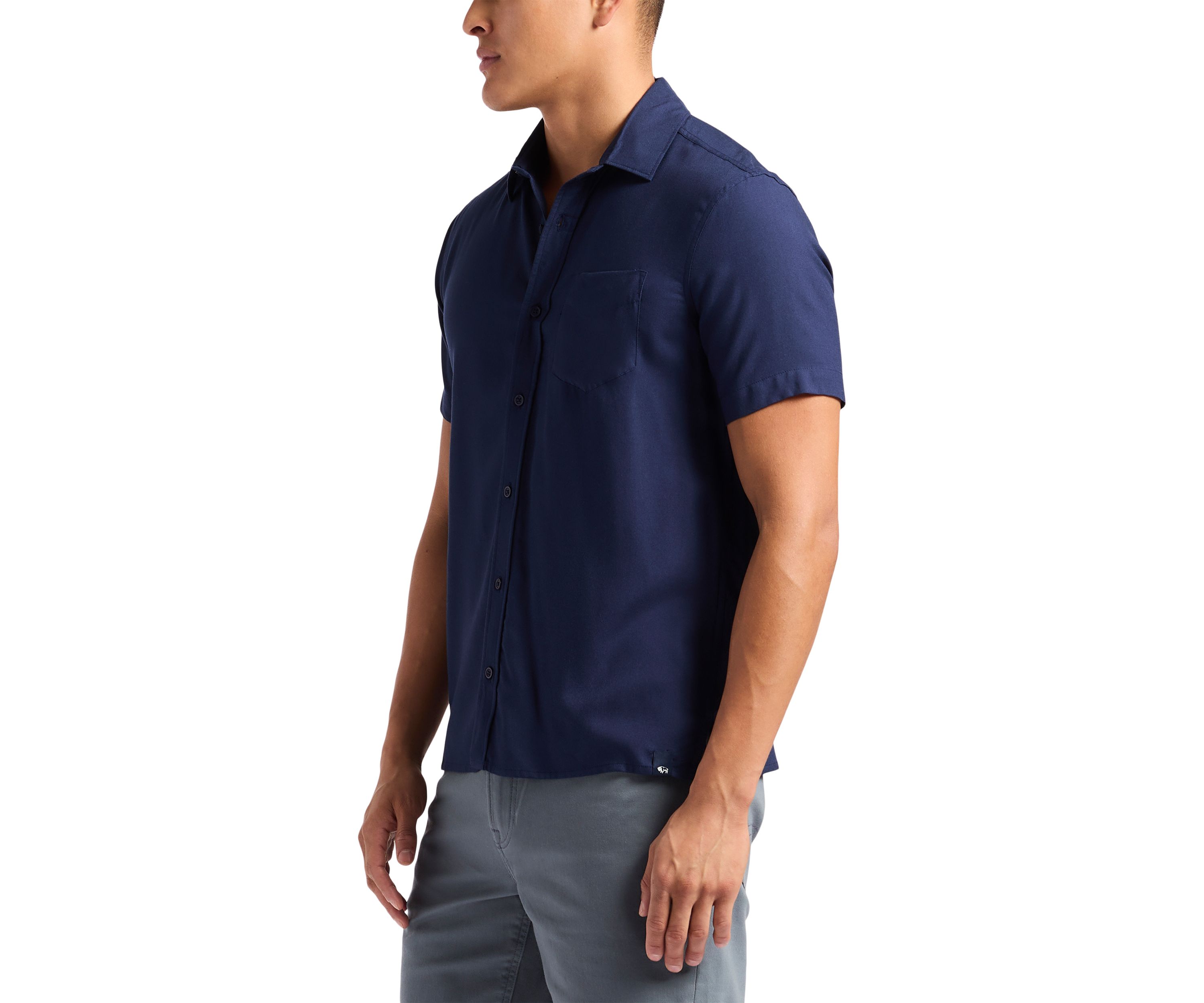 Mens Sirilo Fitted Short Sleeve Button-Up Shirt
