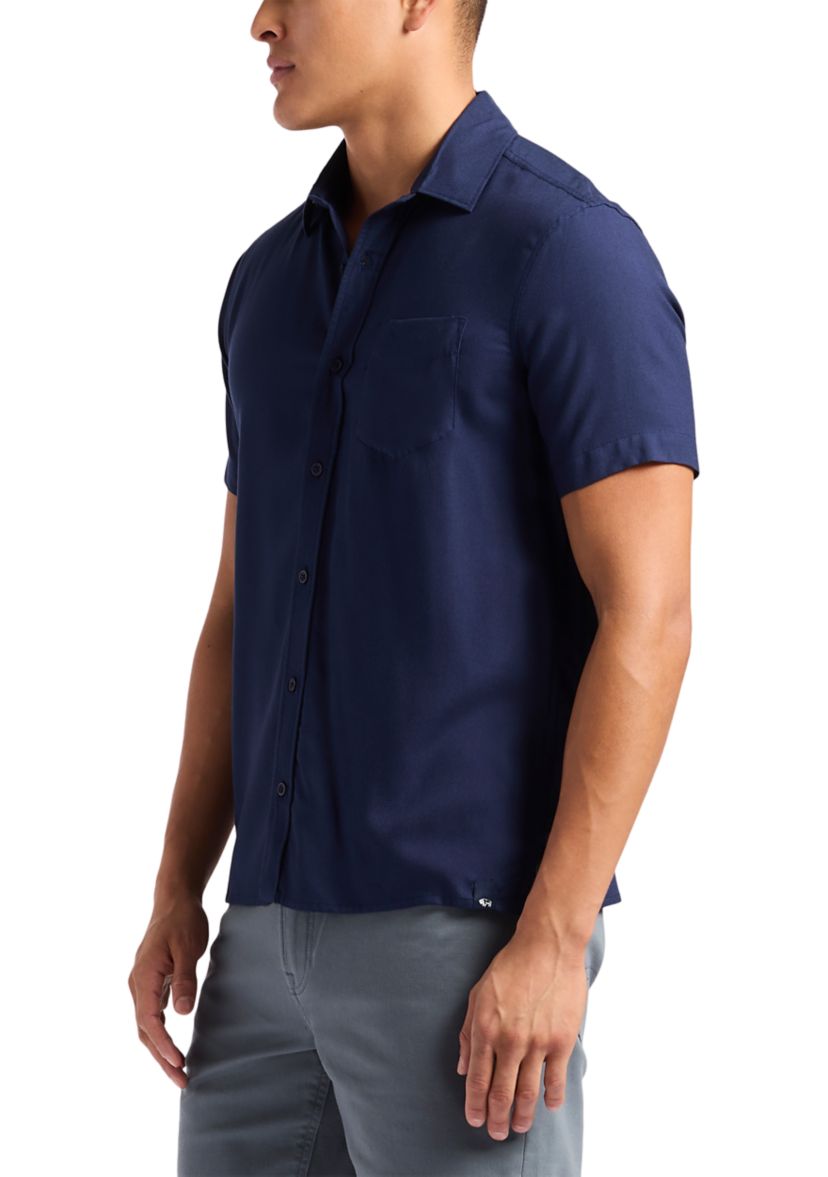 Mens Sirilo Fitted Short Sleeve Button-Up Shirt