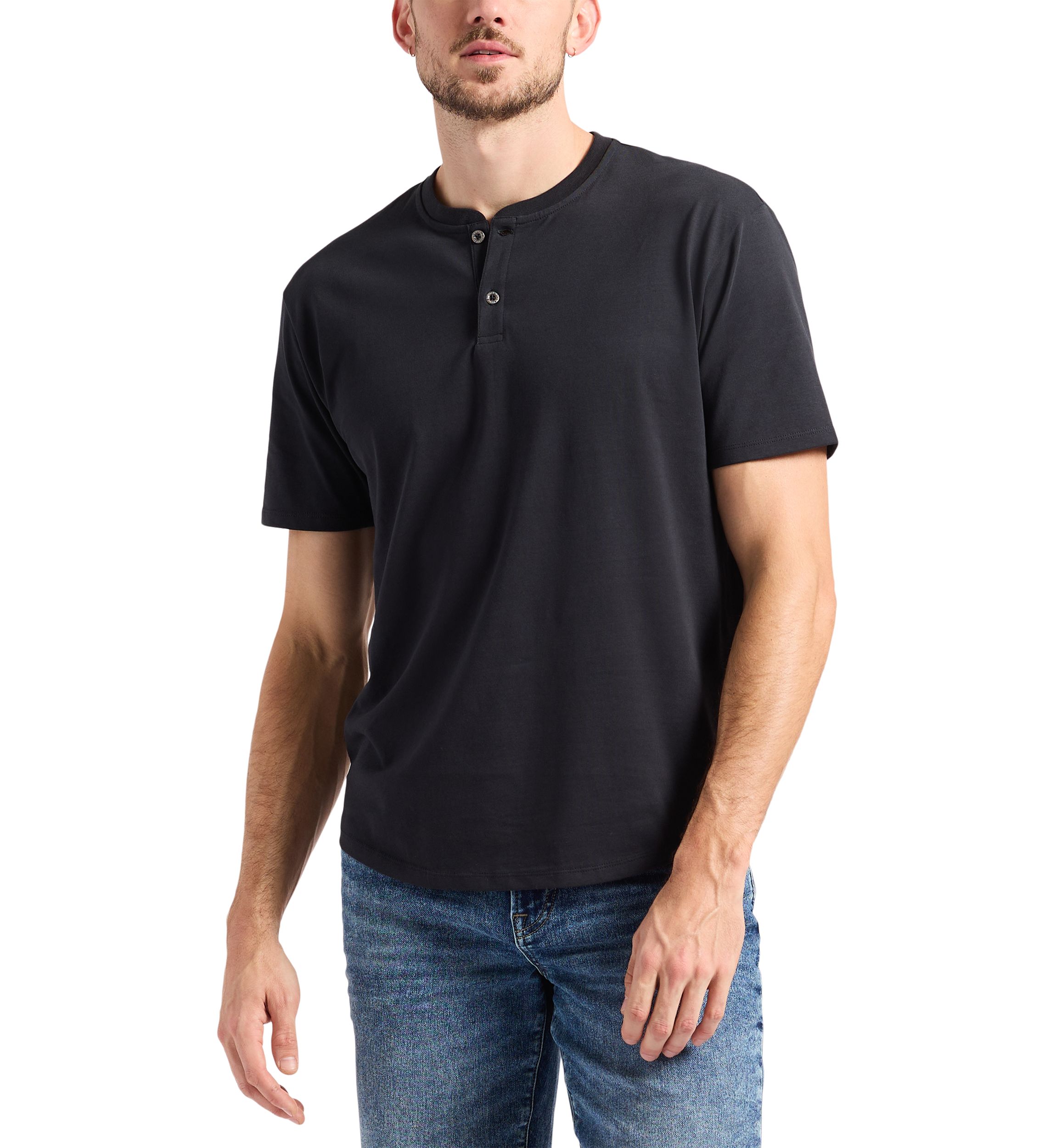 Mens Short Sleeve Henley T-Shirt, Fern