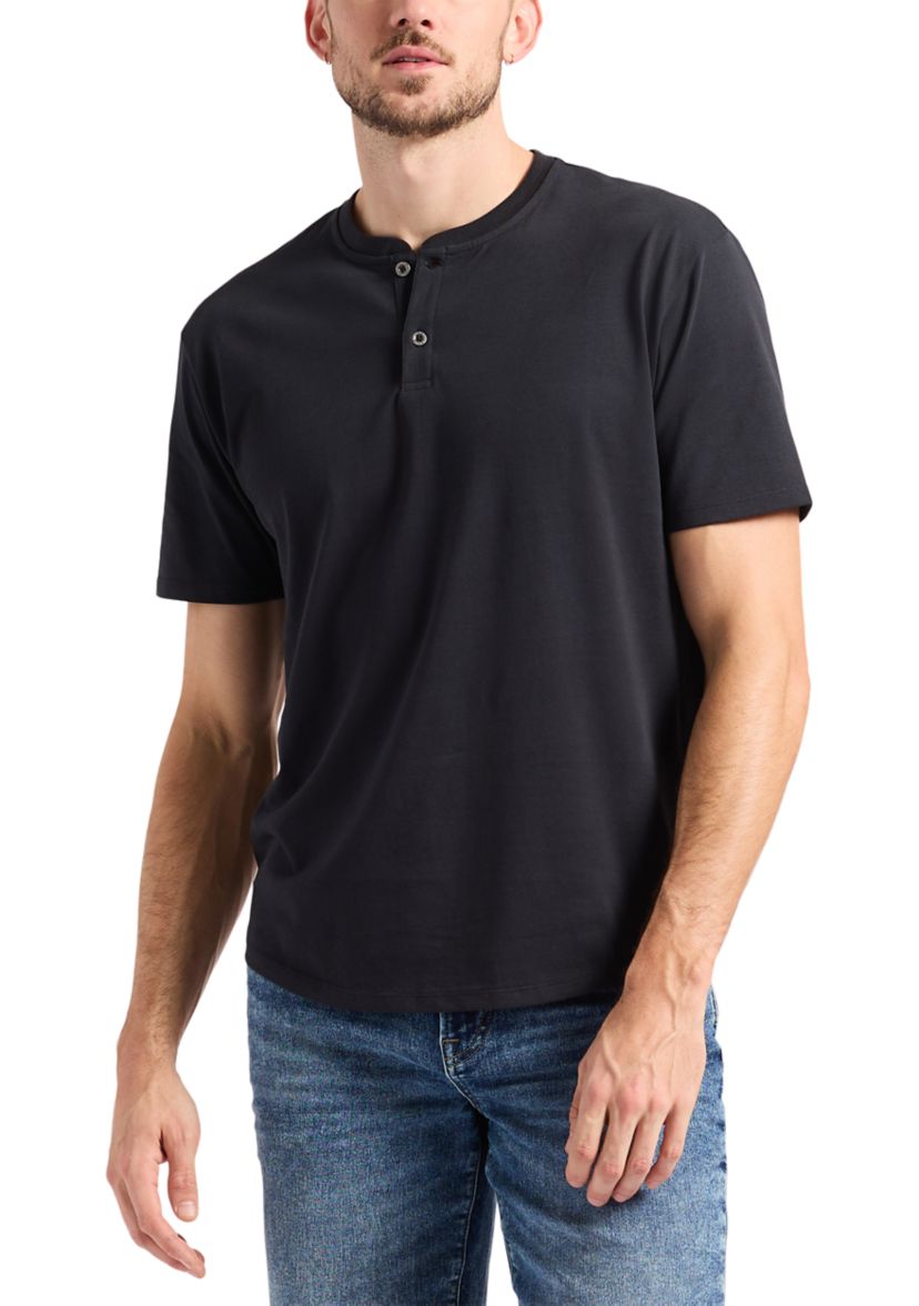 Mens Short Sleeve Henley T-Shirt, Fern