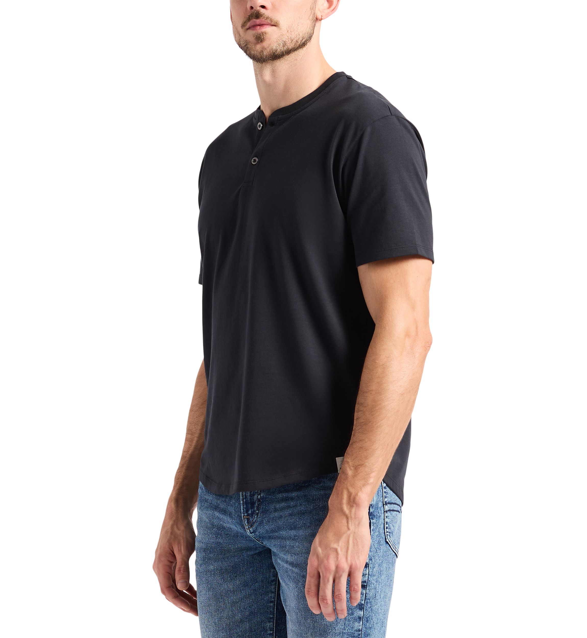 Mens Short Sleeve Henley T-Shirt, Fern