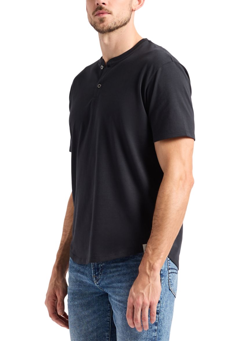 Mens Short Sleeve Henley T-Shirt, Fern
