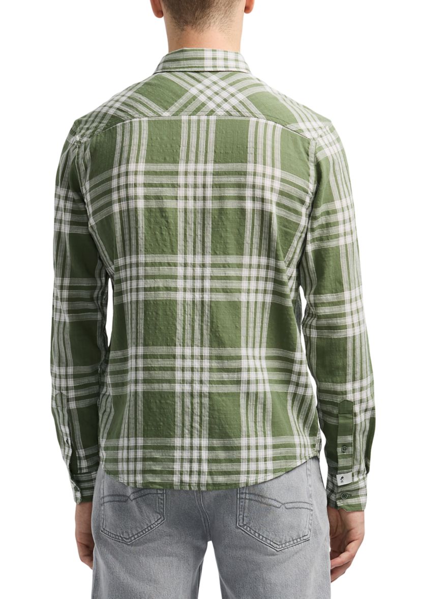 Mens Saroz Short-Sleeve Plaid Shirt, Hedge Green