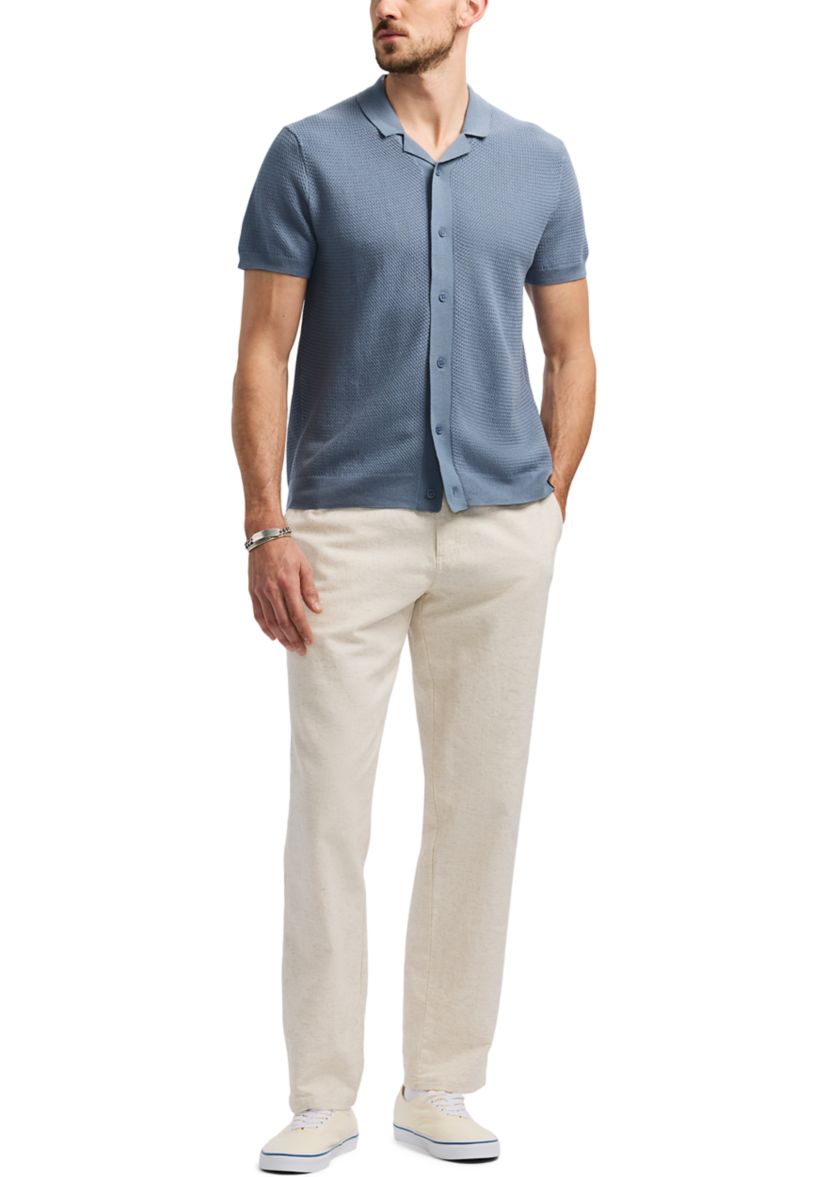 Wasko Button Up Sweater Knit Polo Shirt