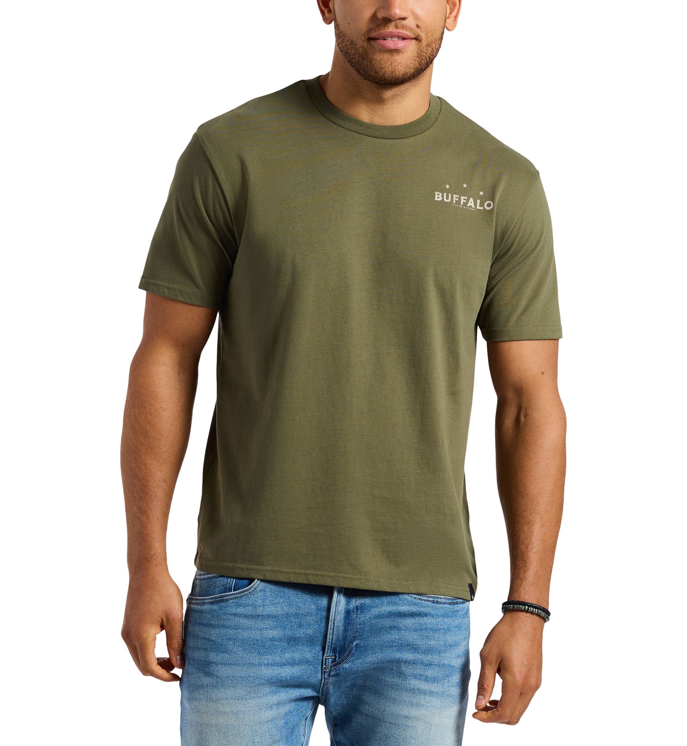 Mens Toftlund Graphic T-Shirt with Bull Skull Motif on the Back 