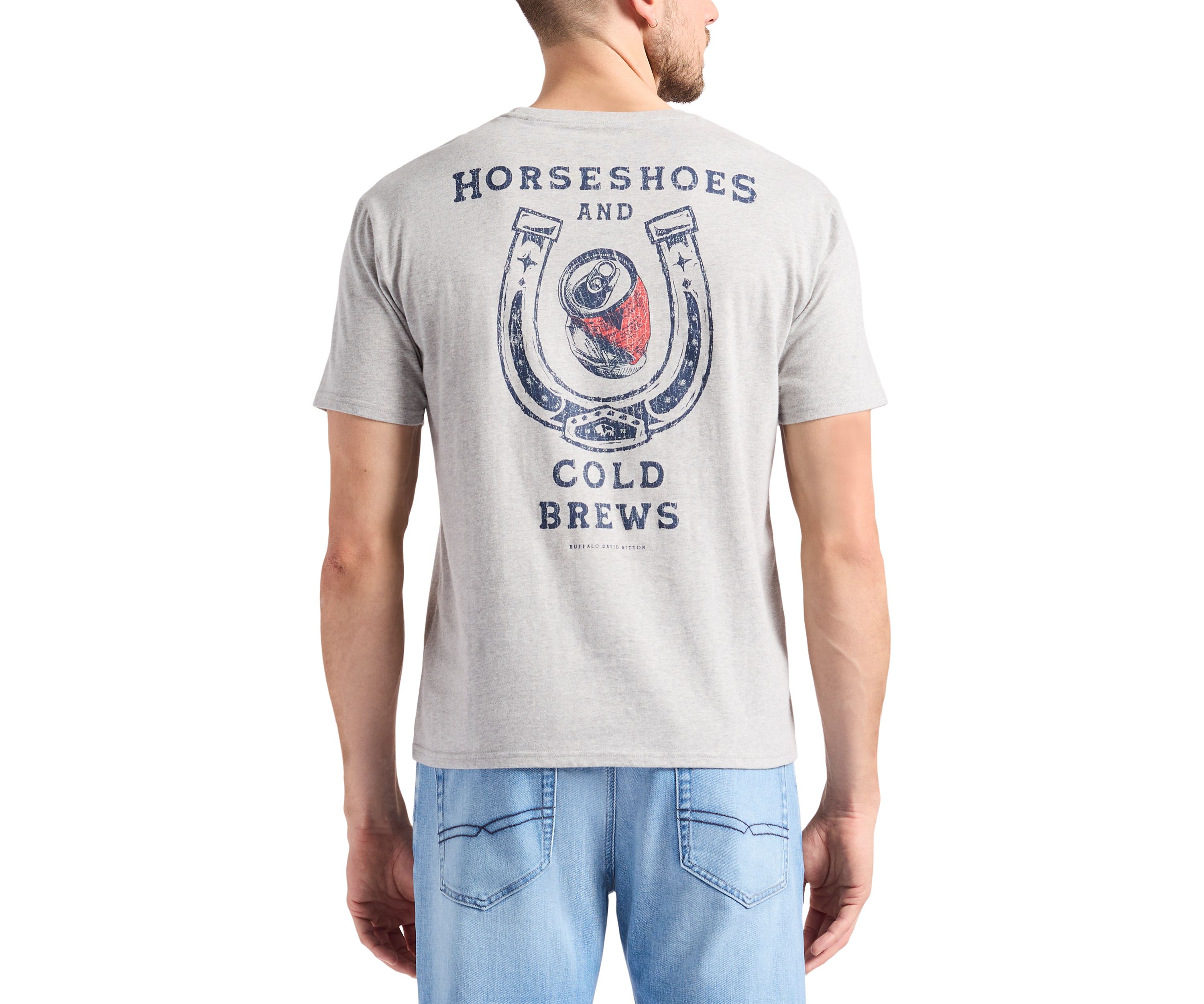 Mens Tastrup Graphic T-Shirt with Horseshoes Print