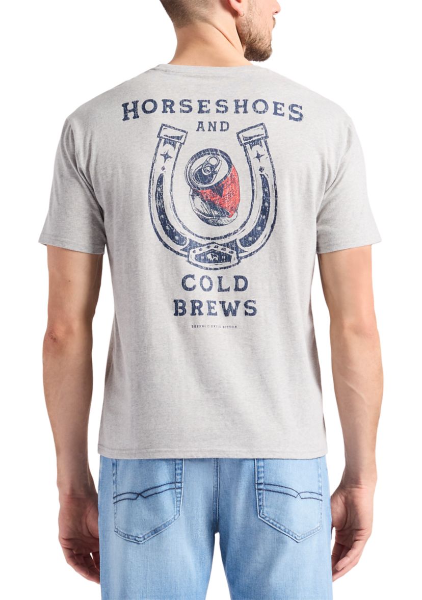 Mens Tastrup Graphic T-Shirt with Horseshoes Print