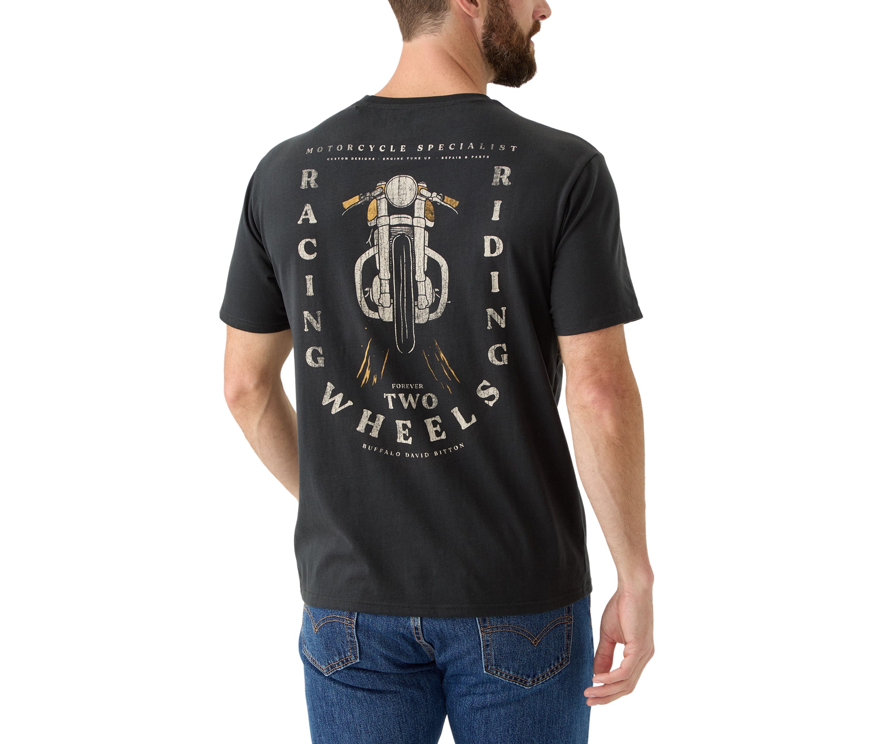 Mens Short Sleeve Two Wheels Graphic T-Shirt 
