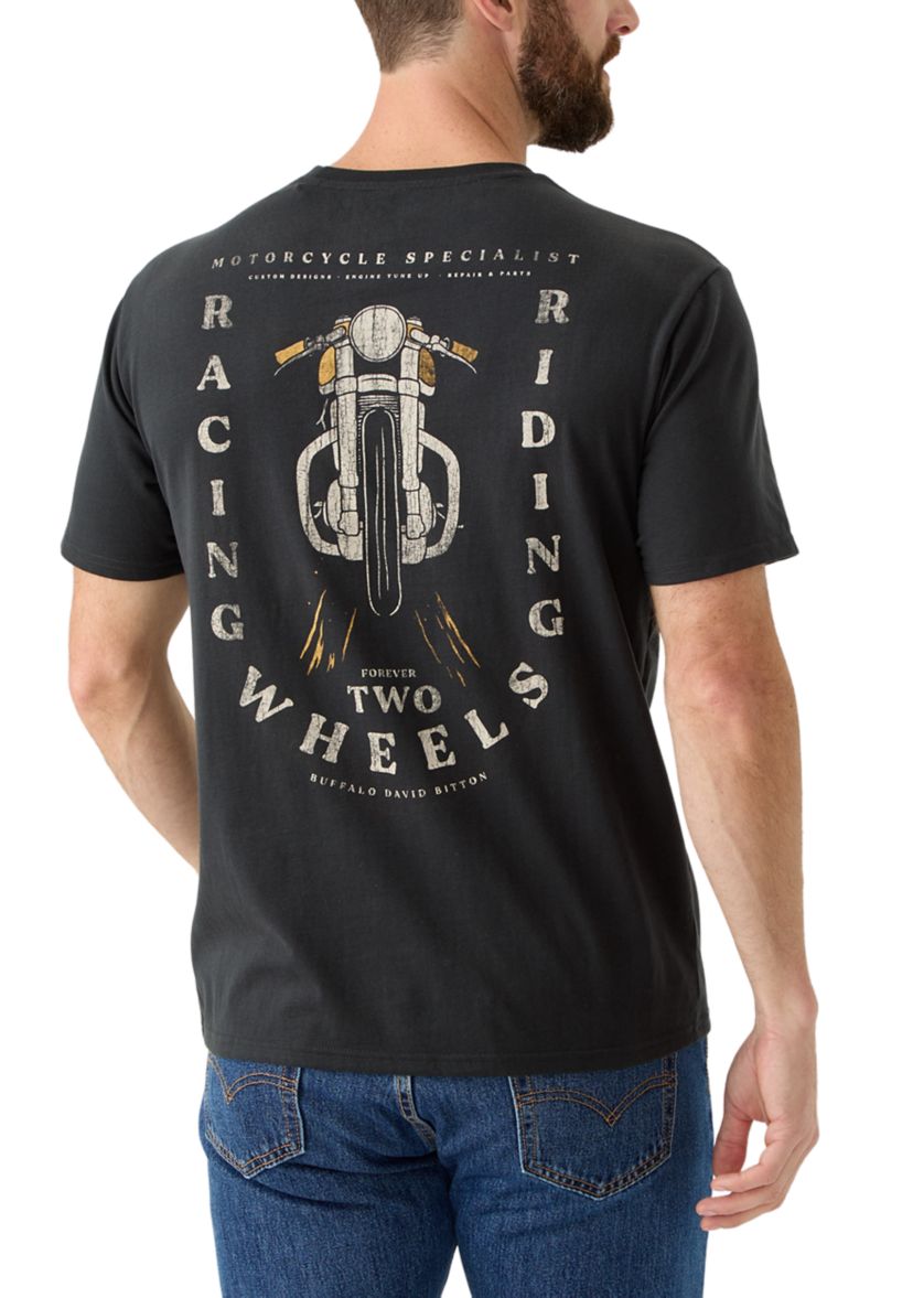 Mens Short Sleeve Two Wheels Graphic T-Shirt 