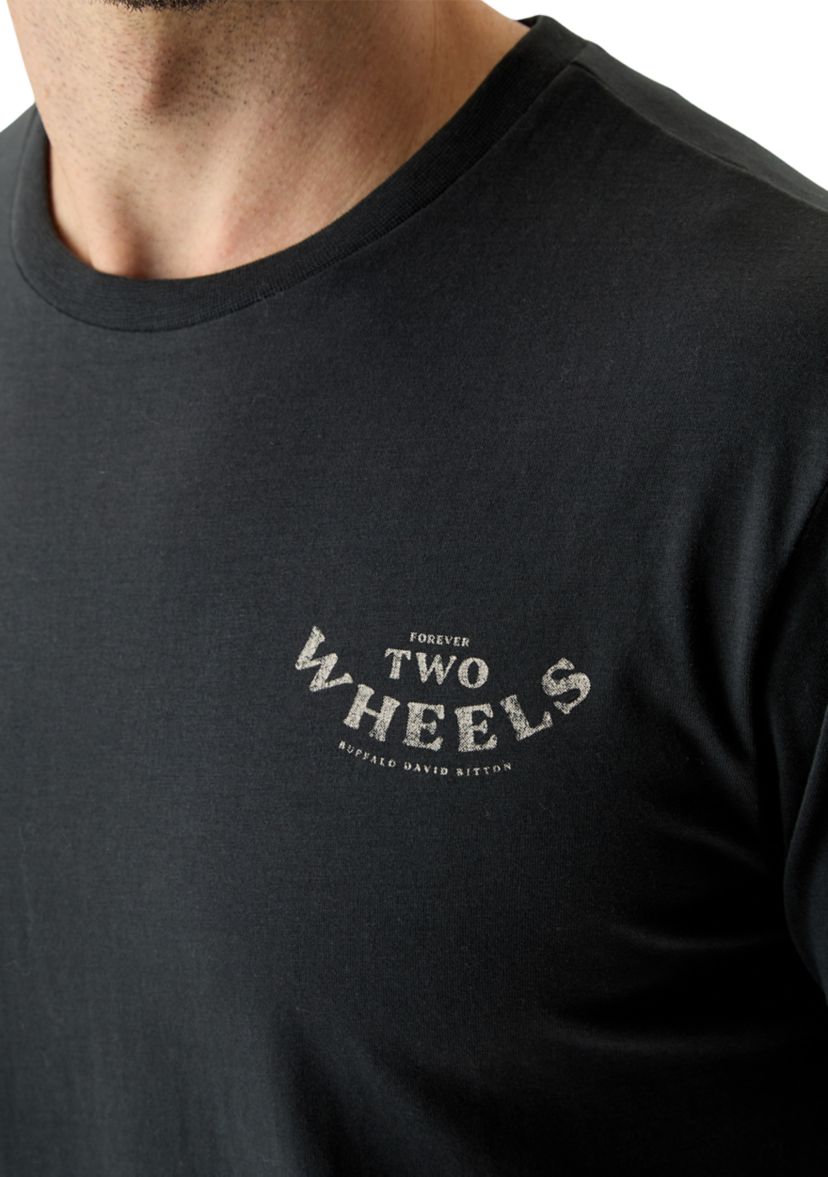 Mens Short Sleeve Two Wheels Graphic T-Shirt 