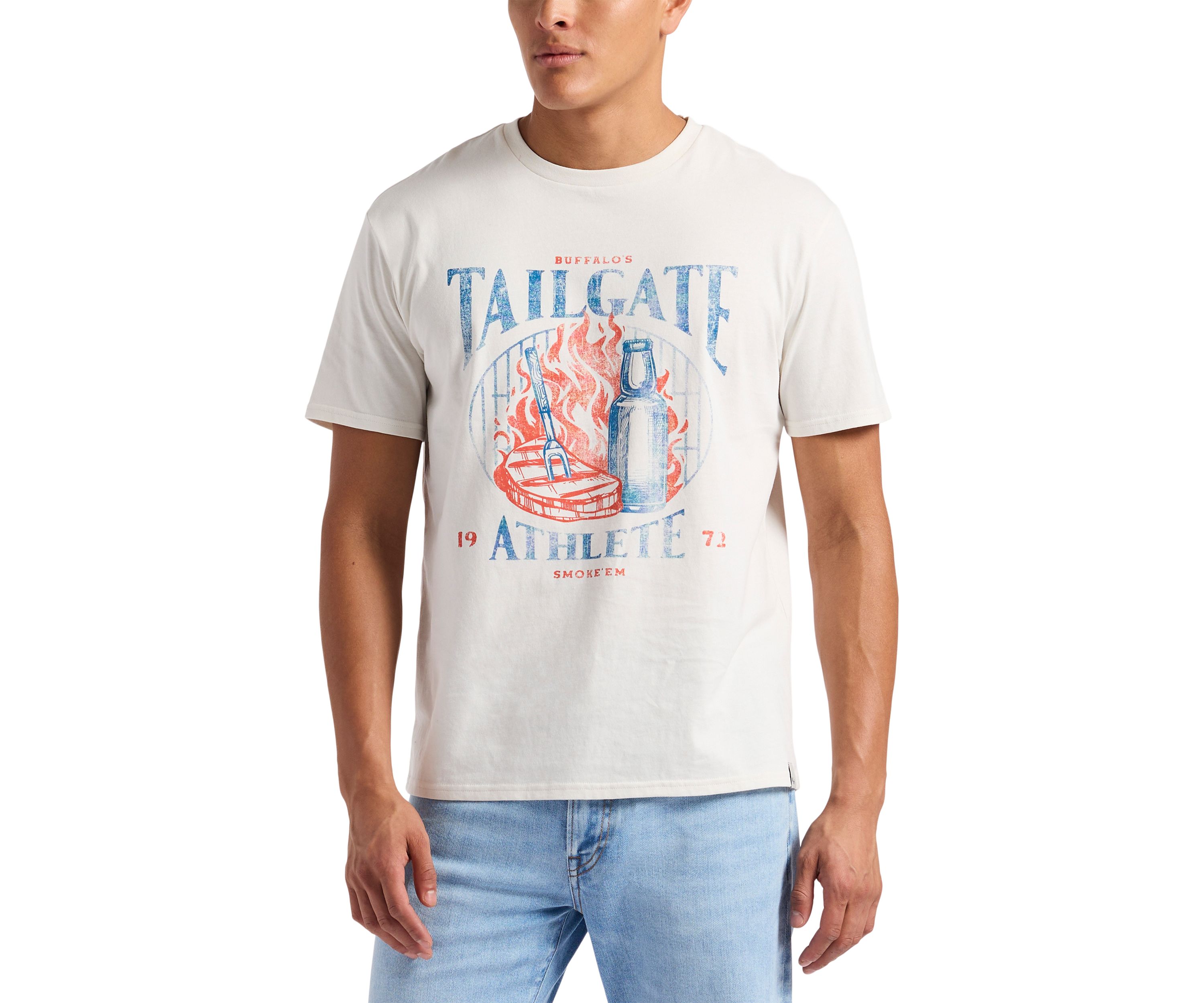 Mens Tailgate Graphic T-Shirt with BBQ on Front 