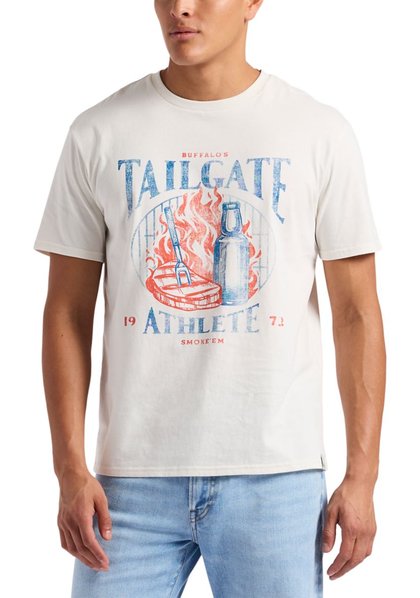 Mens Tailgate Graphic T-Shirt with BBQ on Front 