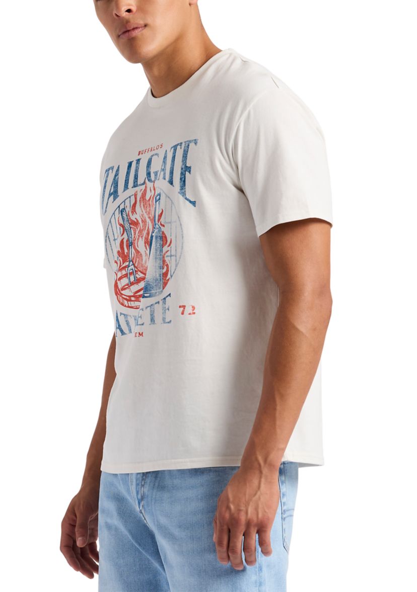 Mens Tailgate Graphic T-Shirt with BBQ on Front 