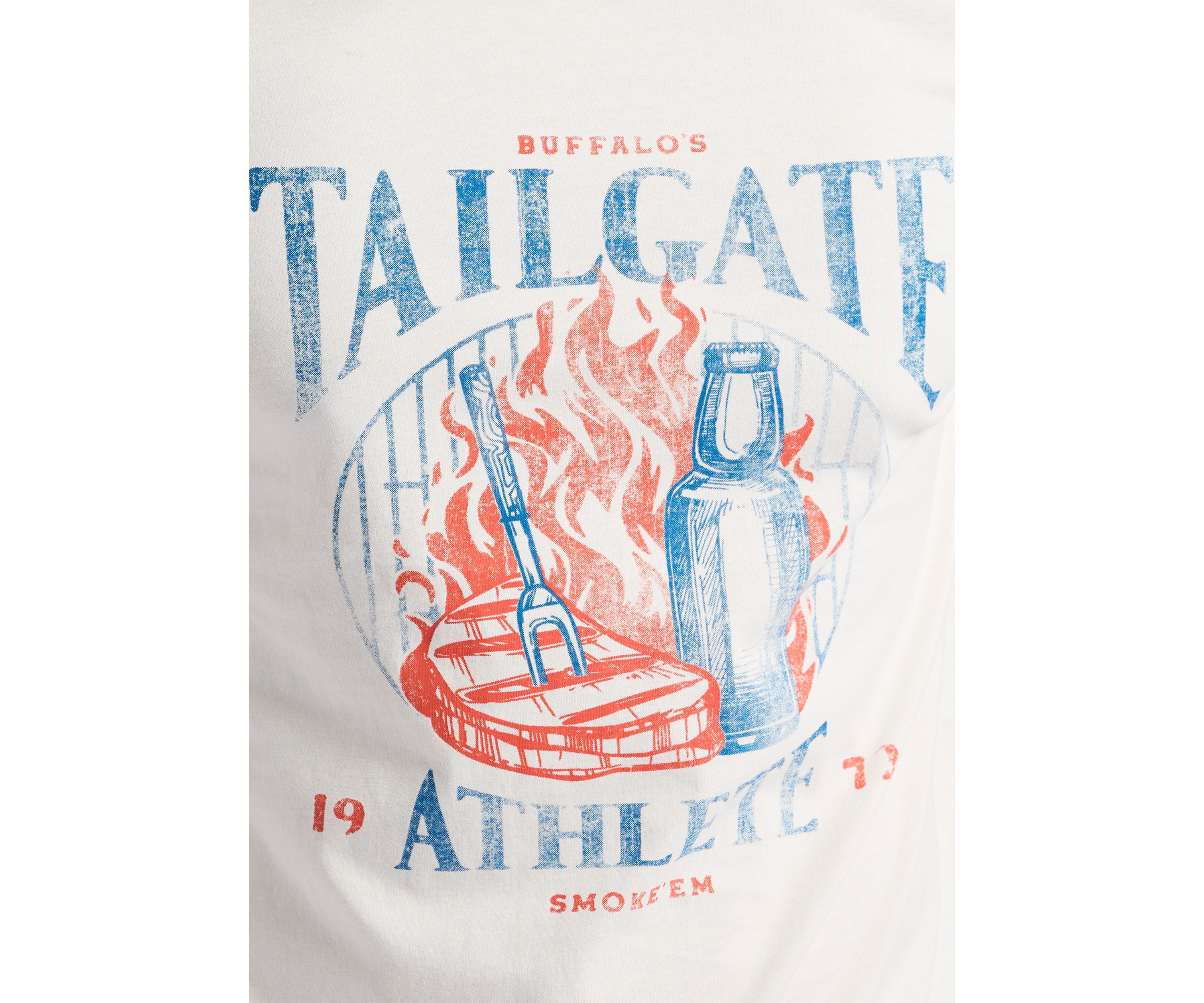 Mens Tailgate Graphic T-Shirt with BBQ on Front 