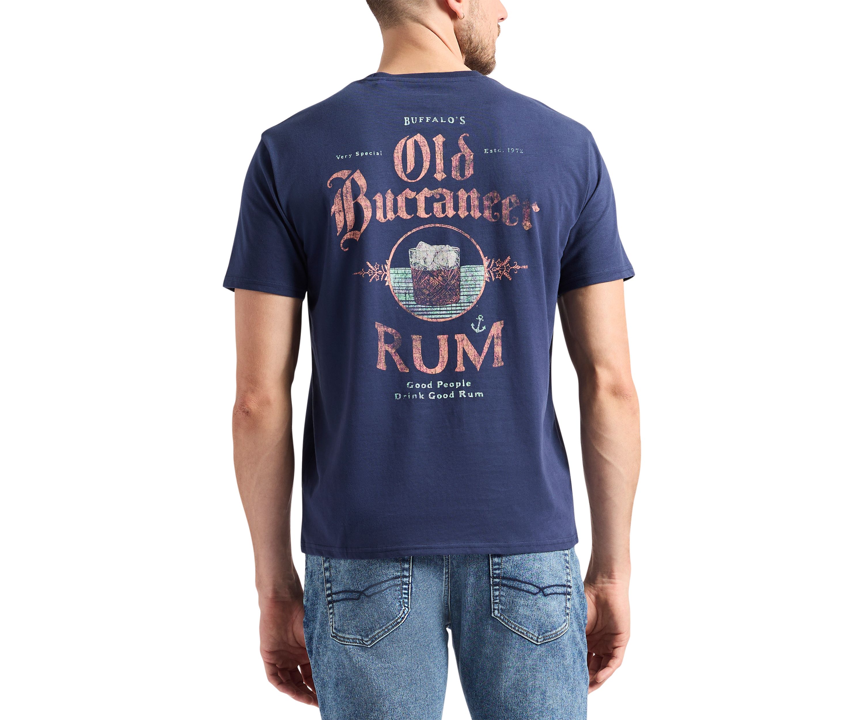 Mens Taneer Graphic T-Shirt with Rum Print