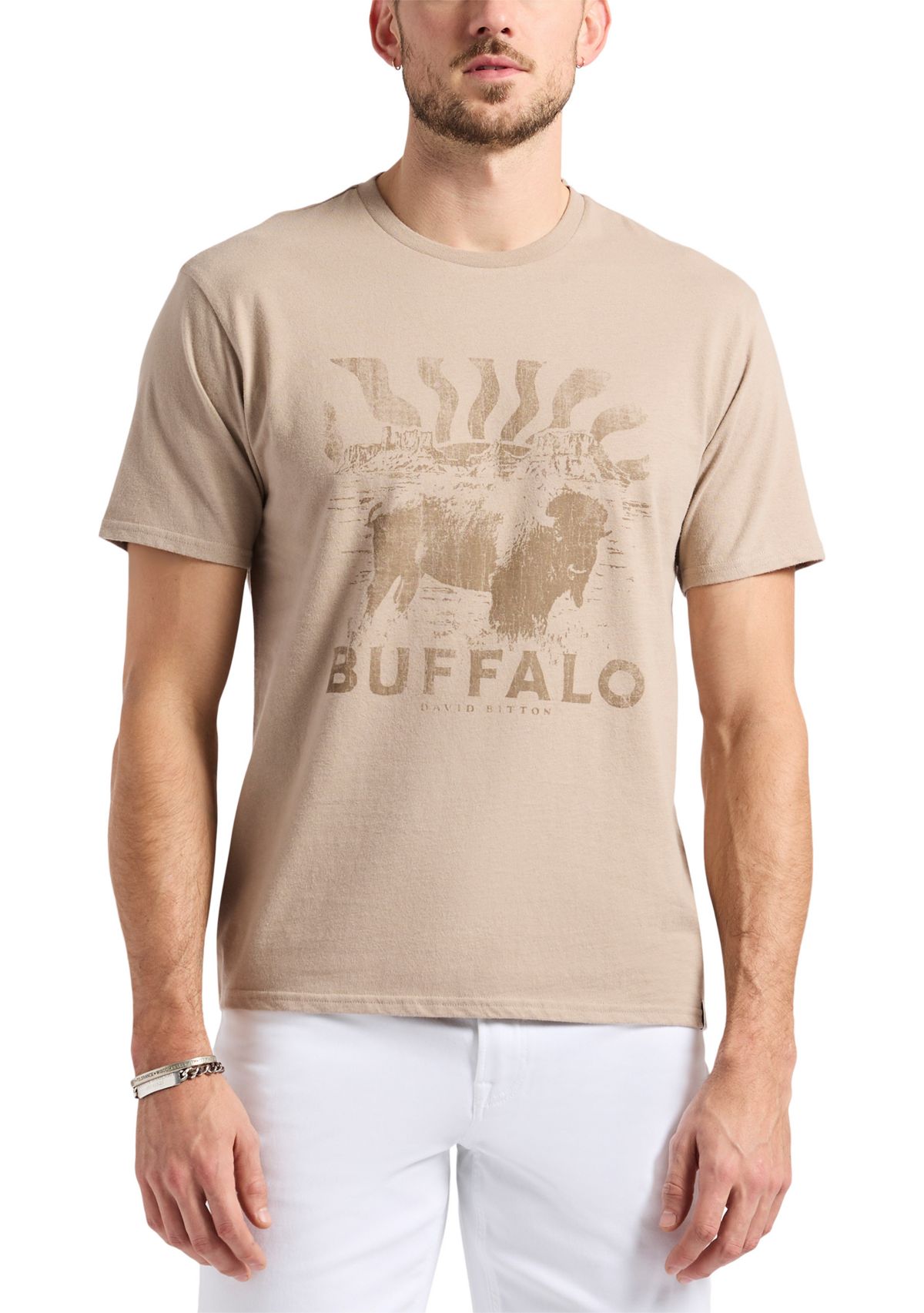 Mens Tison Graphic T-Shirt with Buffalo Print