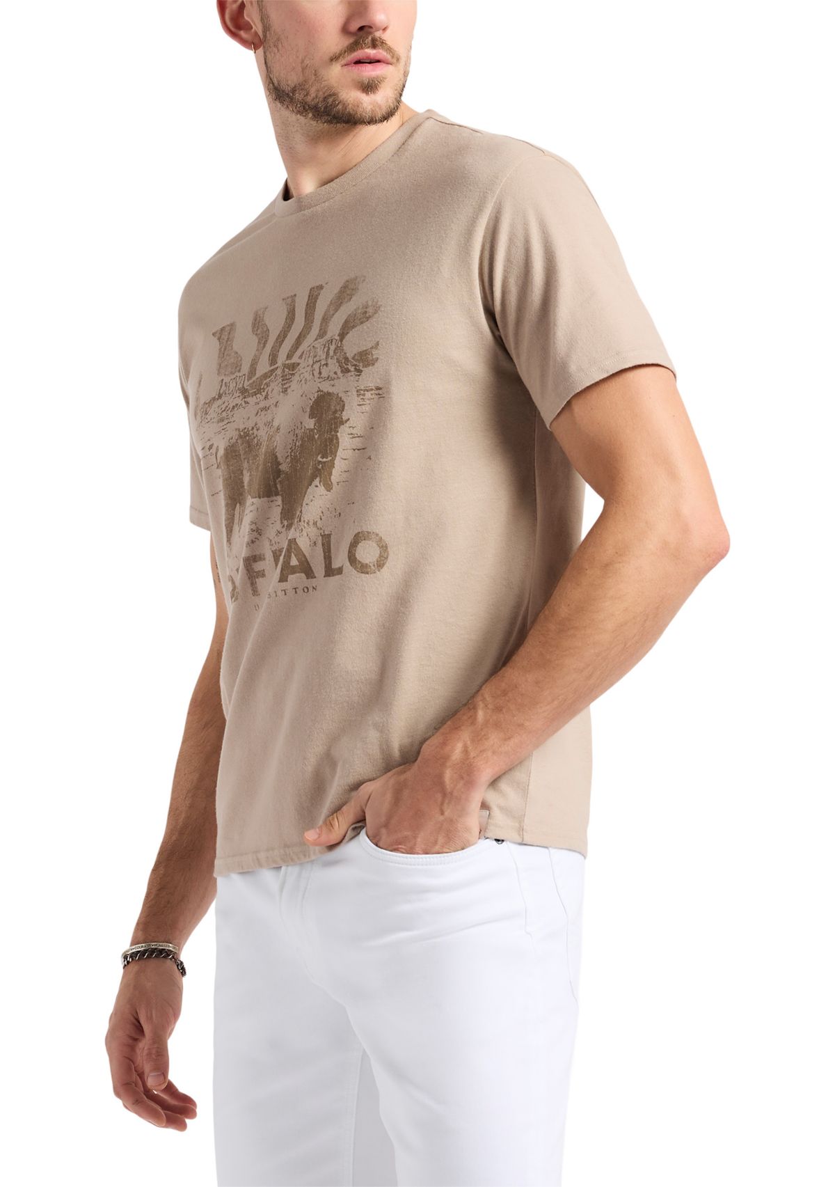 Mens Tison Graphic T-Shirt with Buffalo Print