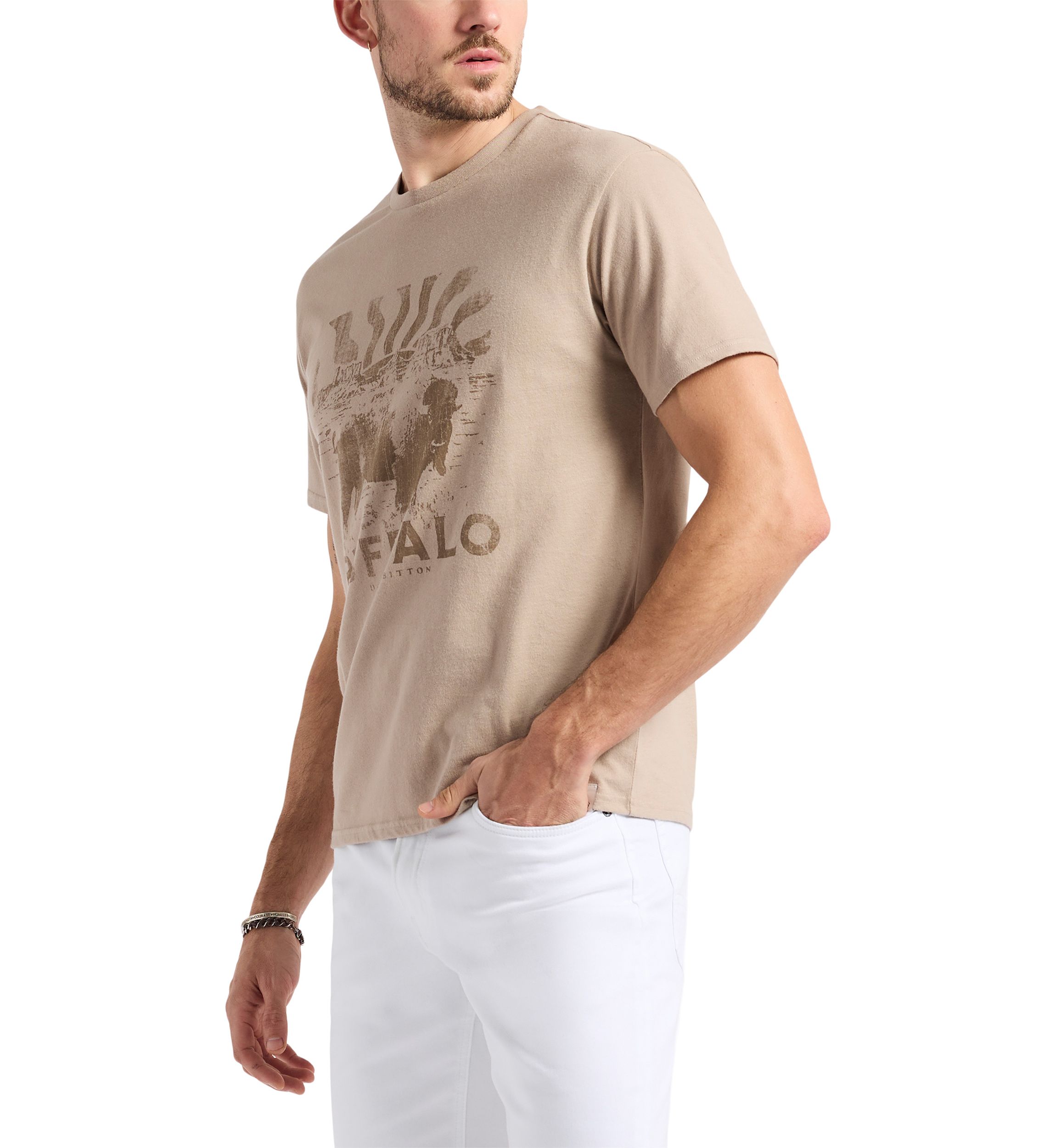 Mens Tison Graphic T-Shirt with Buffalo Print