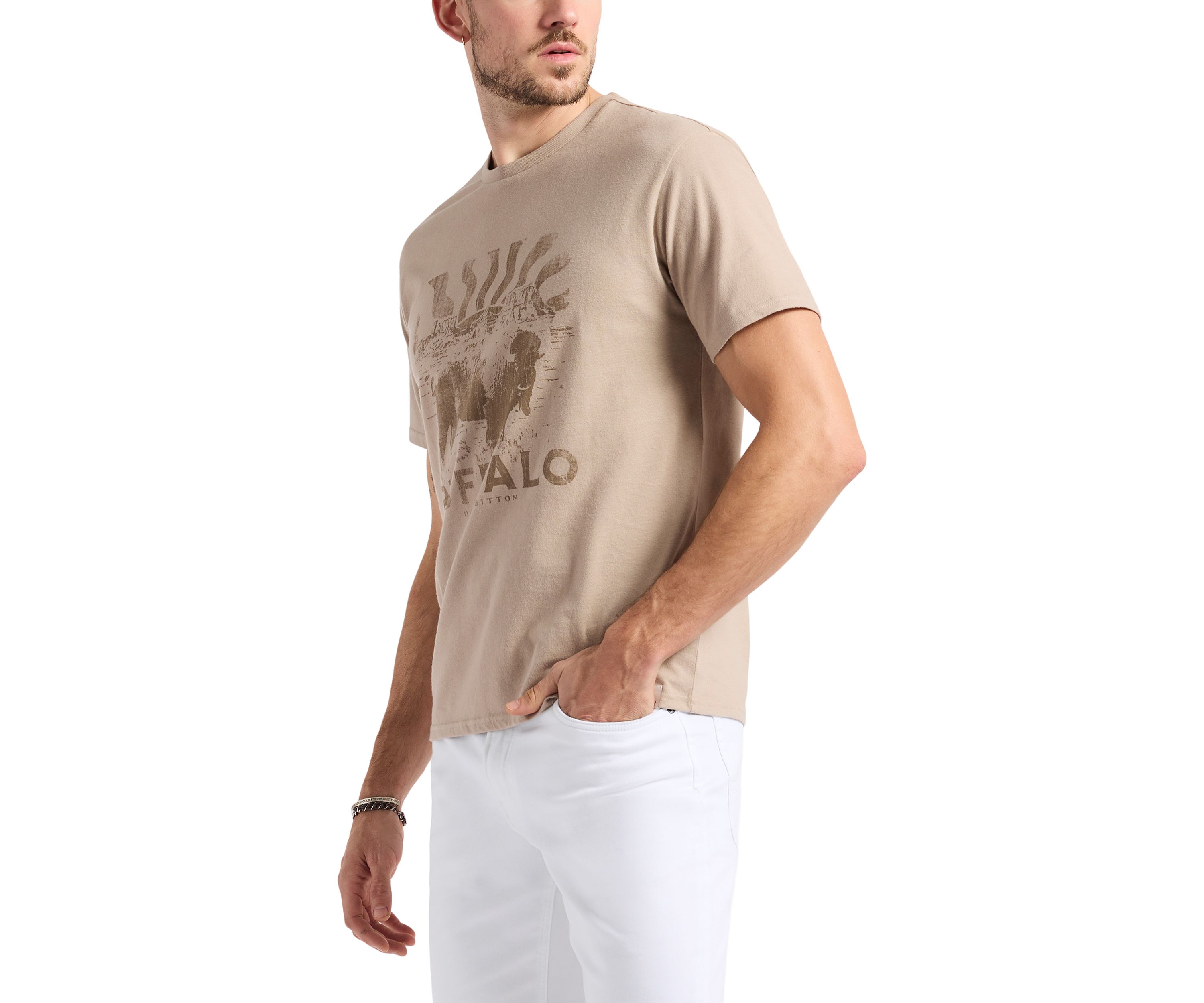 Mens Tison Graphic T-Shirt with Buffalo Print