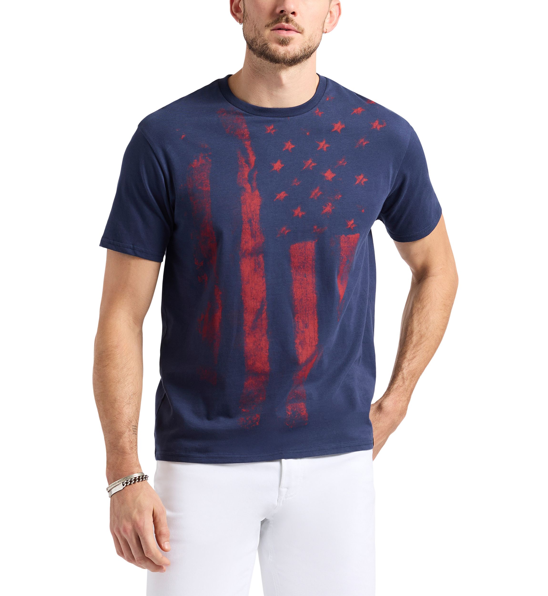 Mens Talla Graphic T-Shirt with American Flag Print