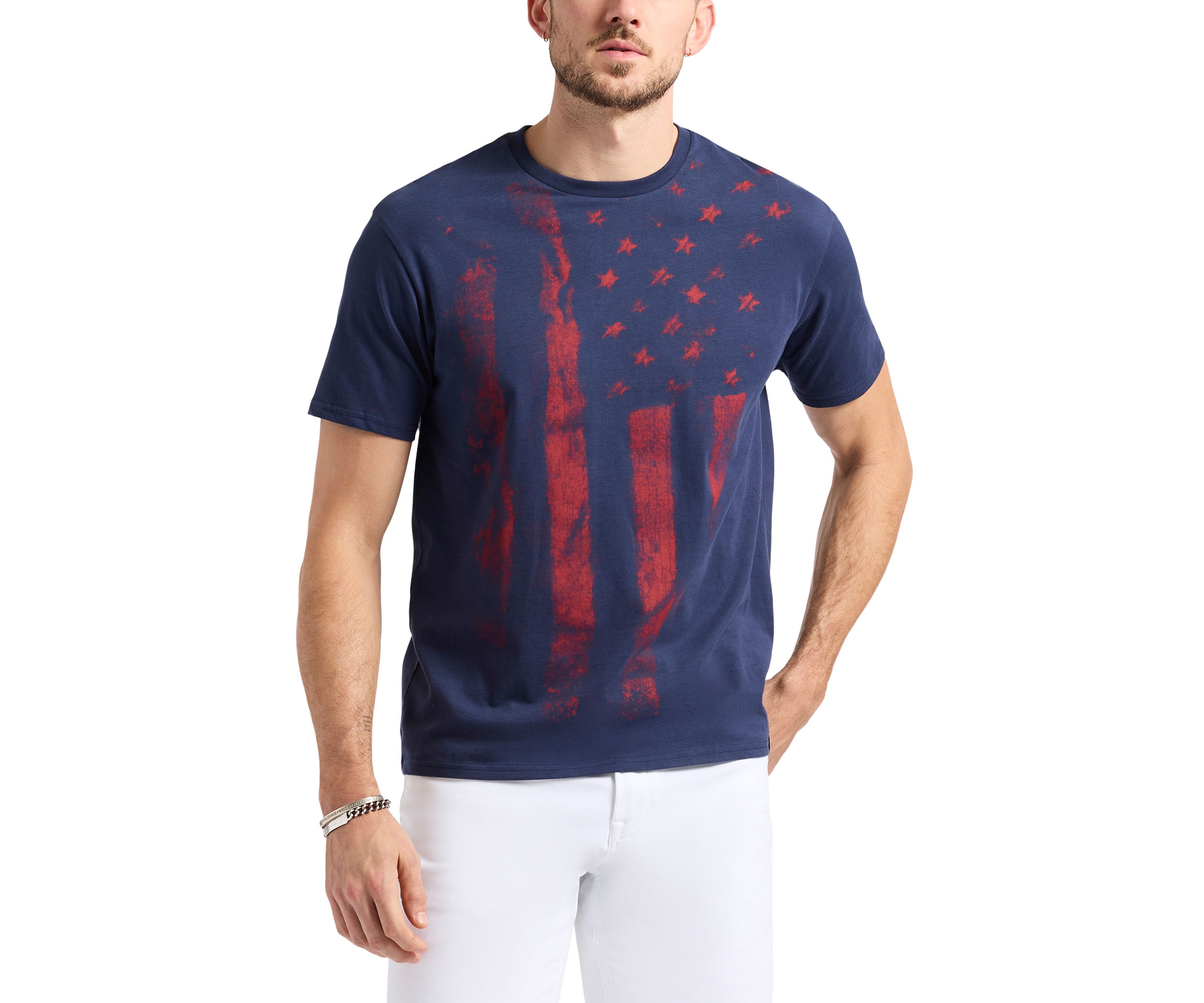 Mens Talla Graphic T-Shirt with American Flag Print