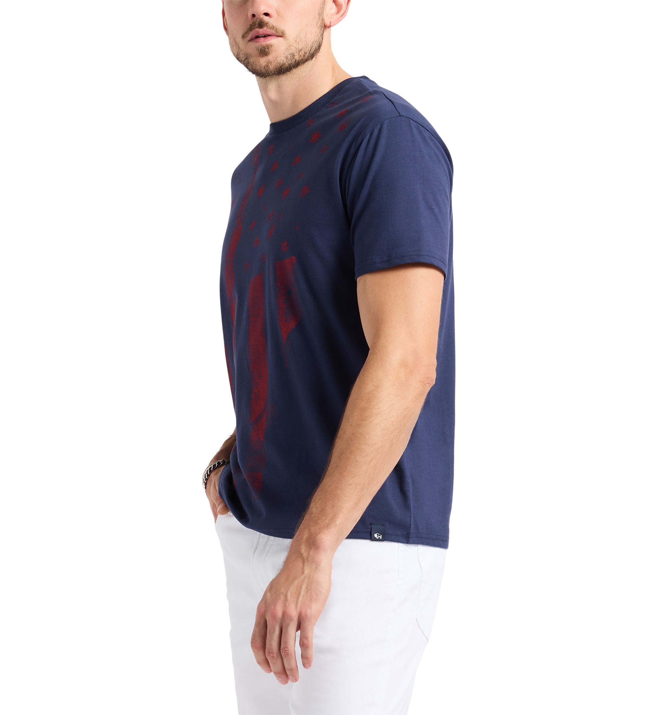 Mens Talla Graphic T-Shirt with American Flag Print