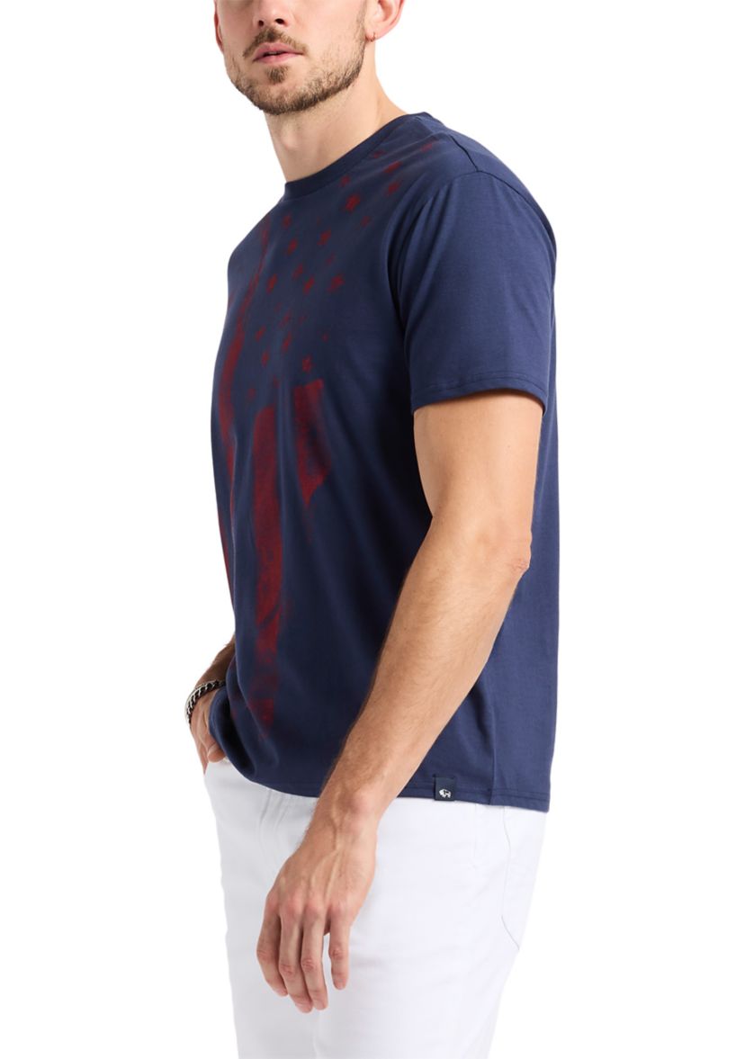 Mens Talla Graphic T-Shirt with American Flag Print