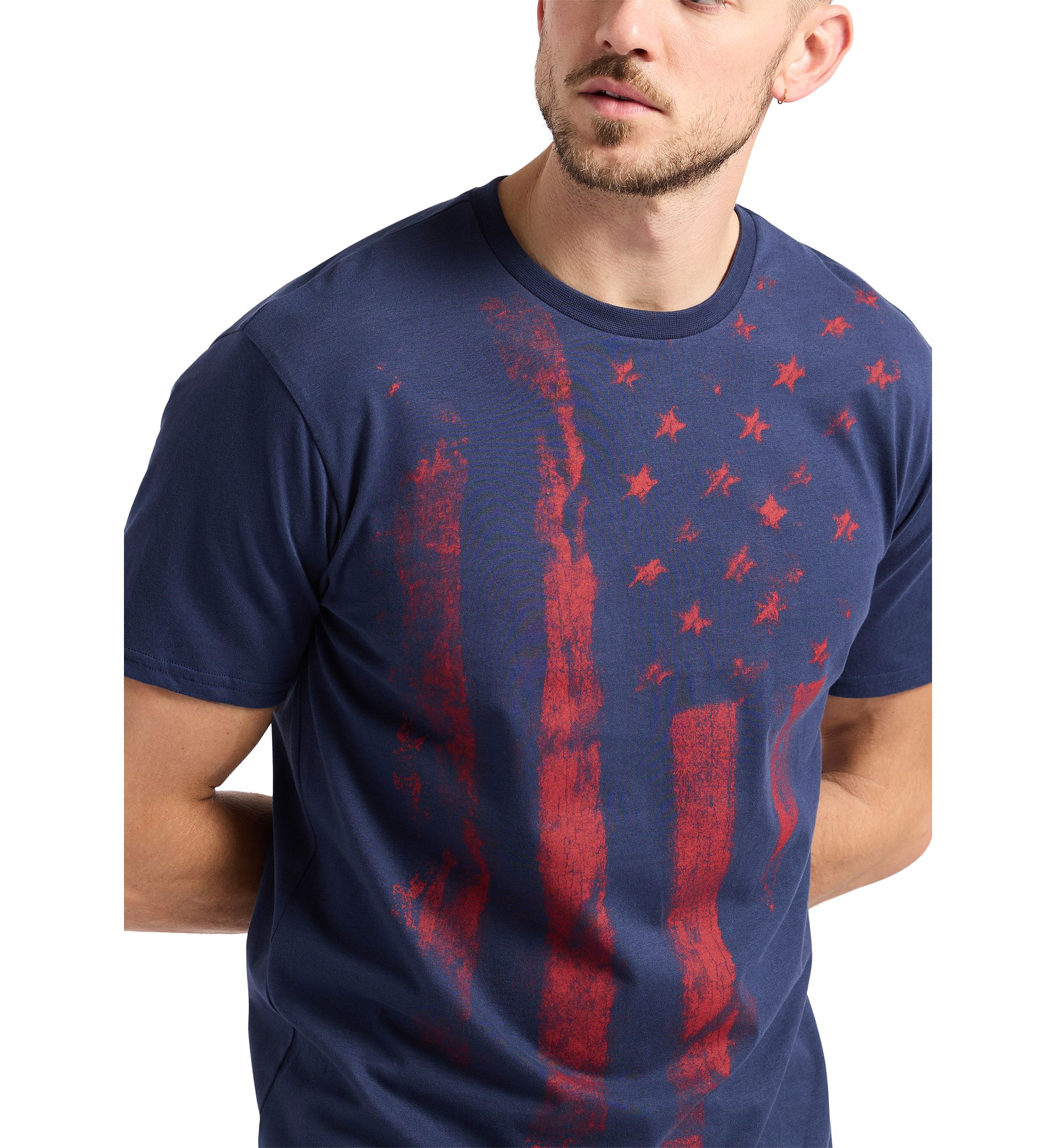Mens Talla Graphic T-Shirt with American Flag Print