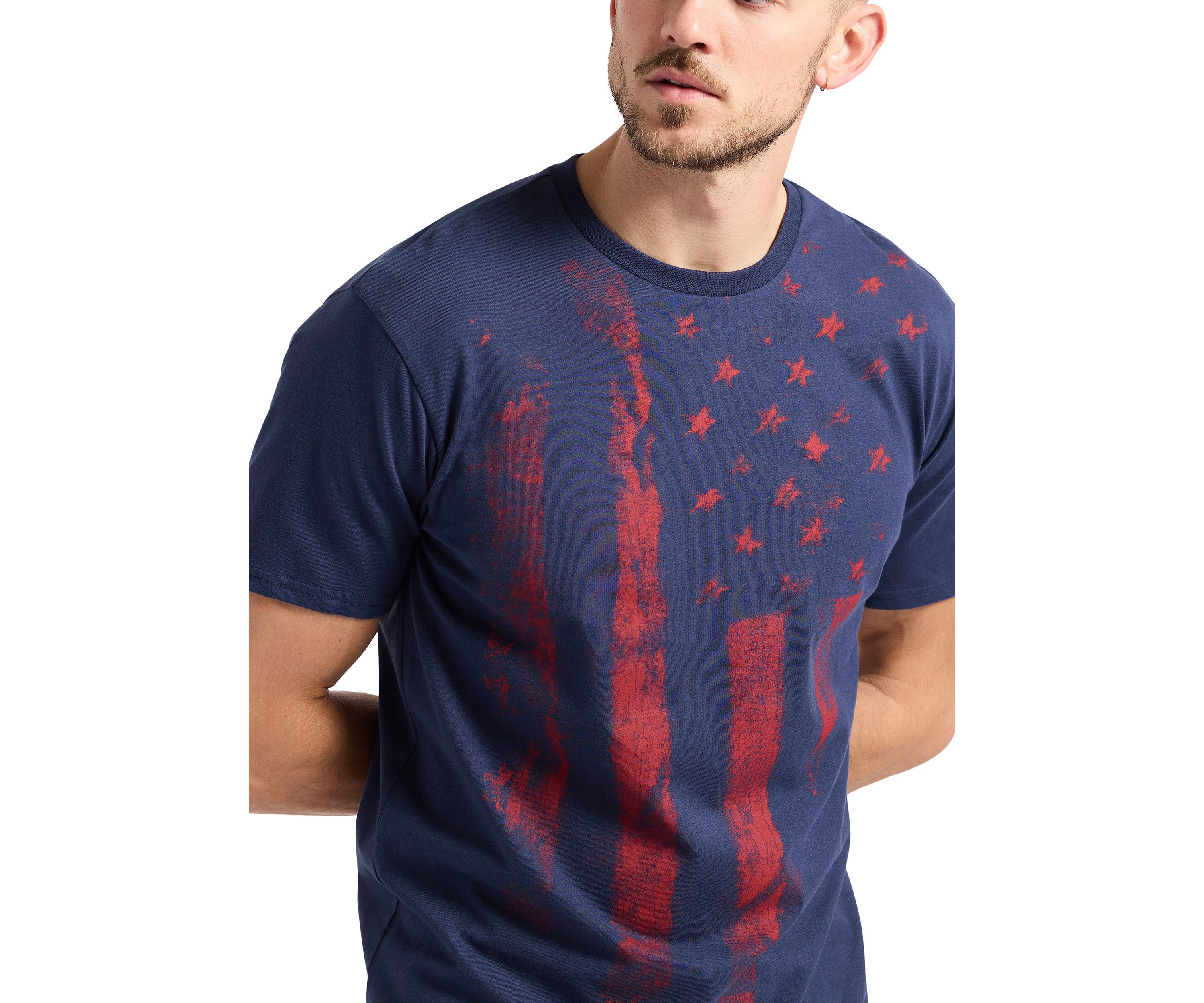 Mens Talla Graphic T-Shirt with American Flag Print