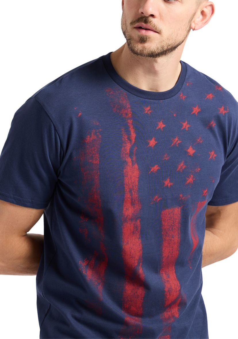 Mens Talla Graphic T-Shirt with American Flag Print