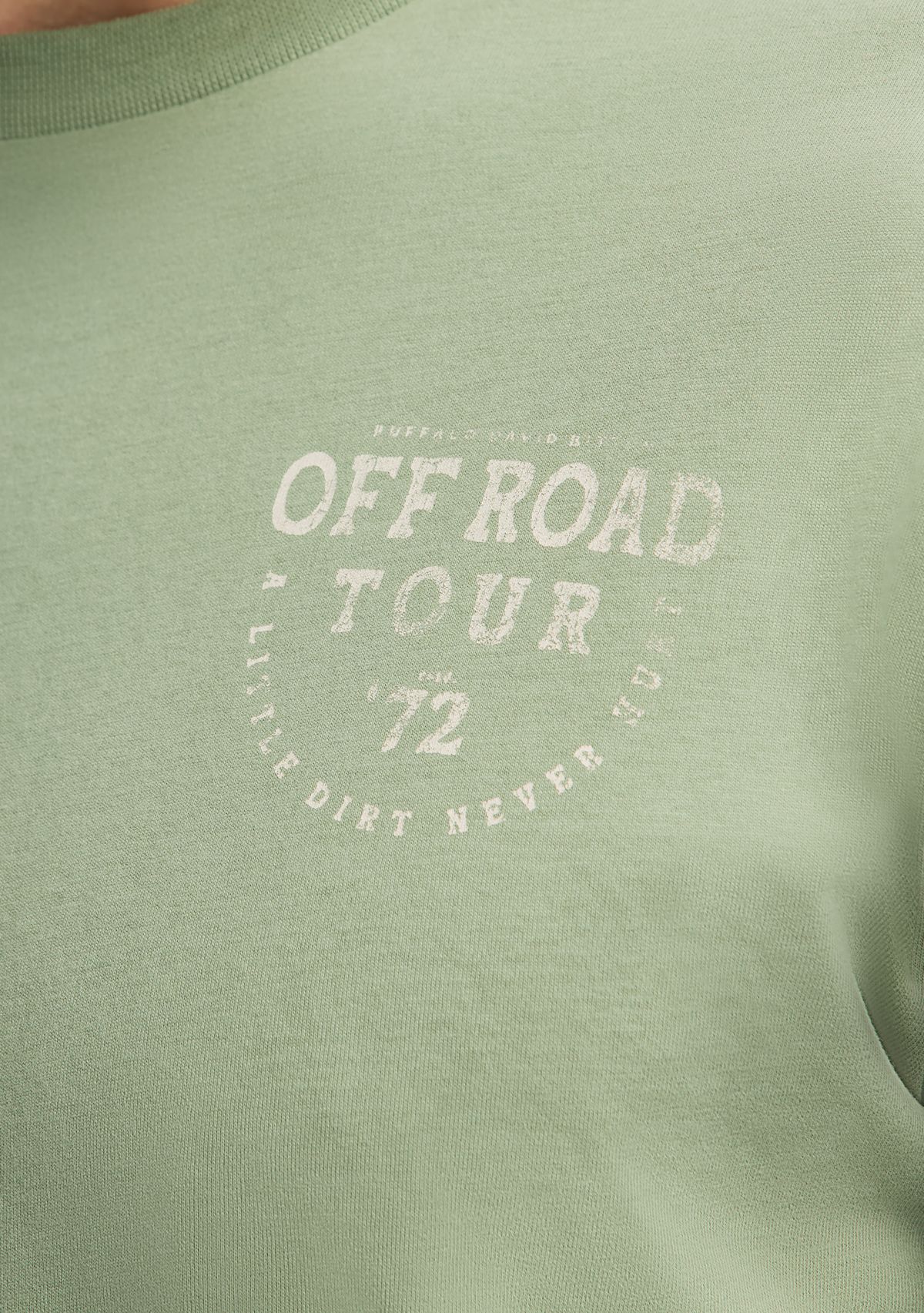 Mens Toffroad Graphic T-Shirt with Off Road Tour Print, Hedge Green