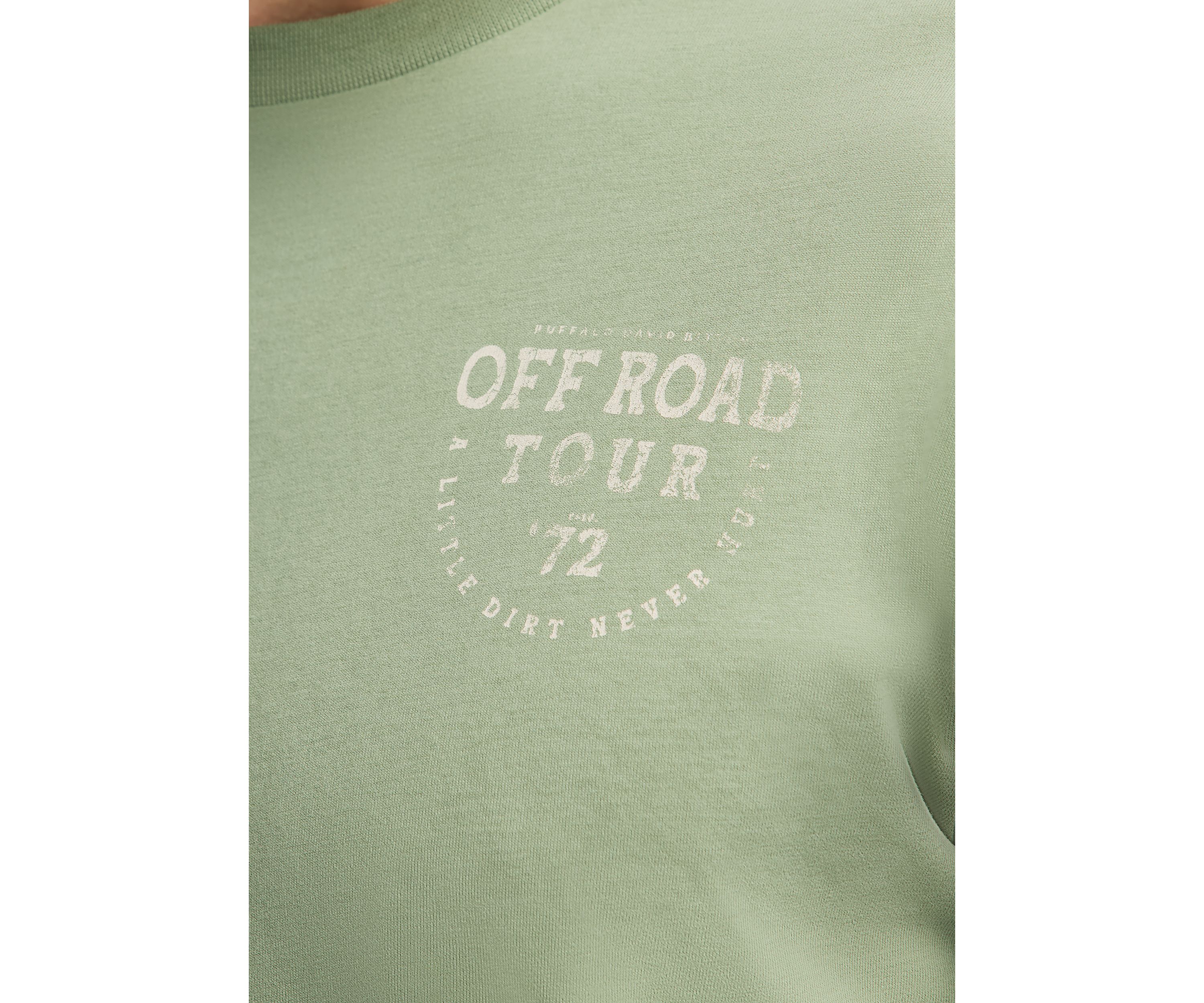 Mens Toffroad Graphic T-Shirt with Off Road Tour Print, Hedge Green
