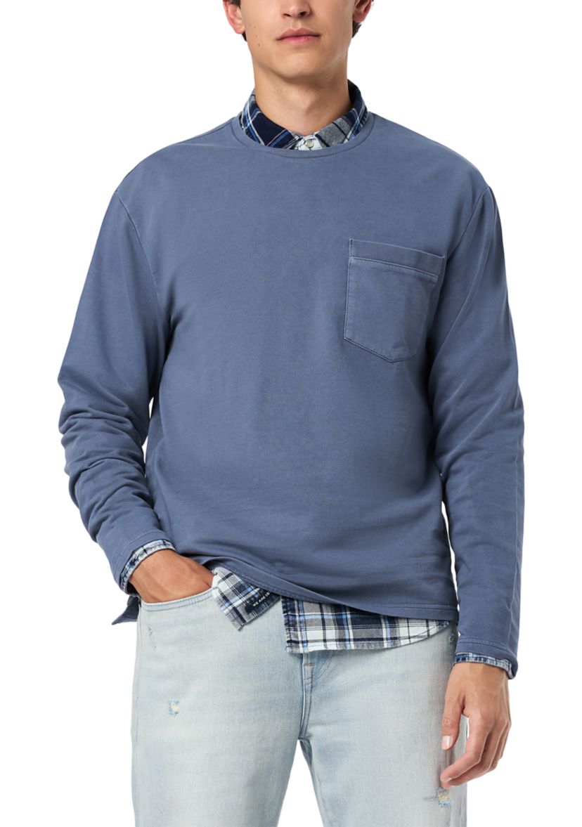 Mens Kade Long Sleeve Relaxed Pocket Top, Black