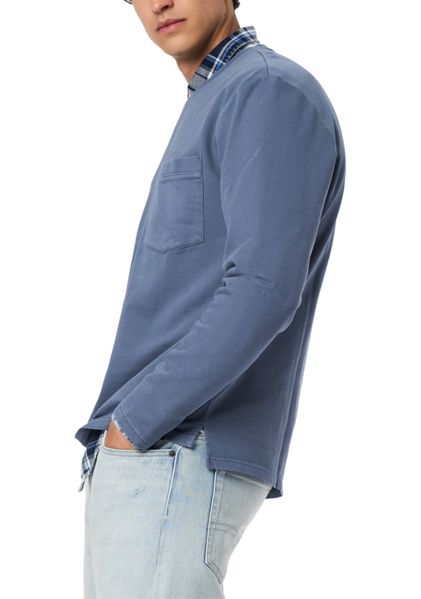 Mens Kade Long Sleeve Relaxed Pocket Top, Black