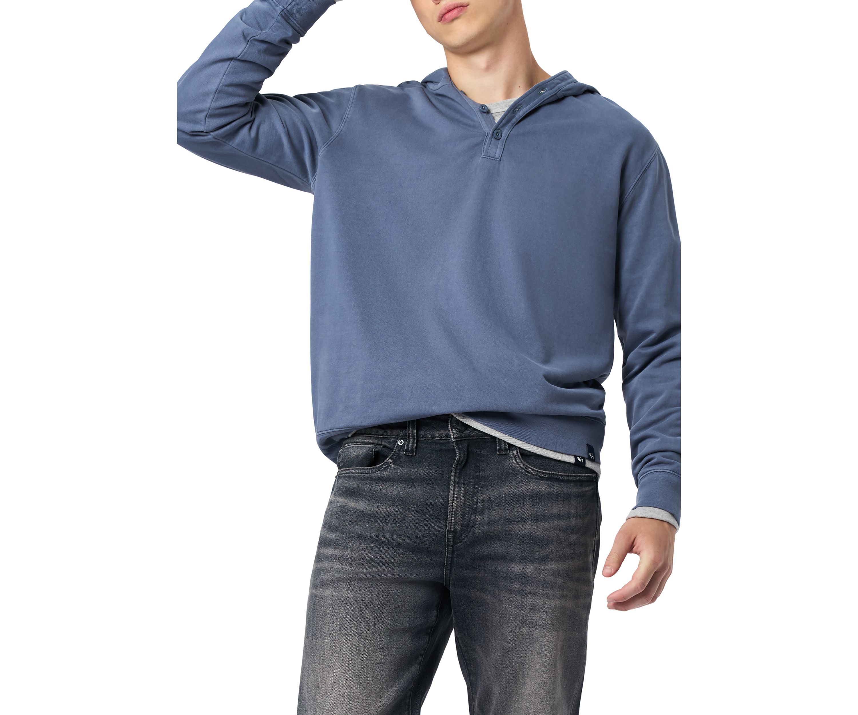 Mens Kaye Relaxed Pullover Hoodie, Dark Forest
