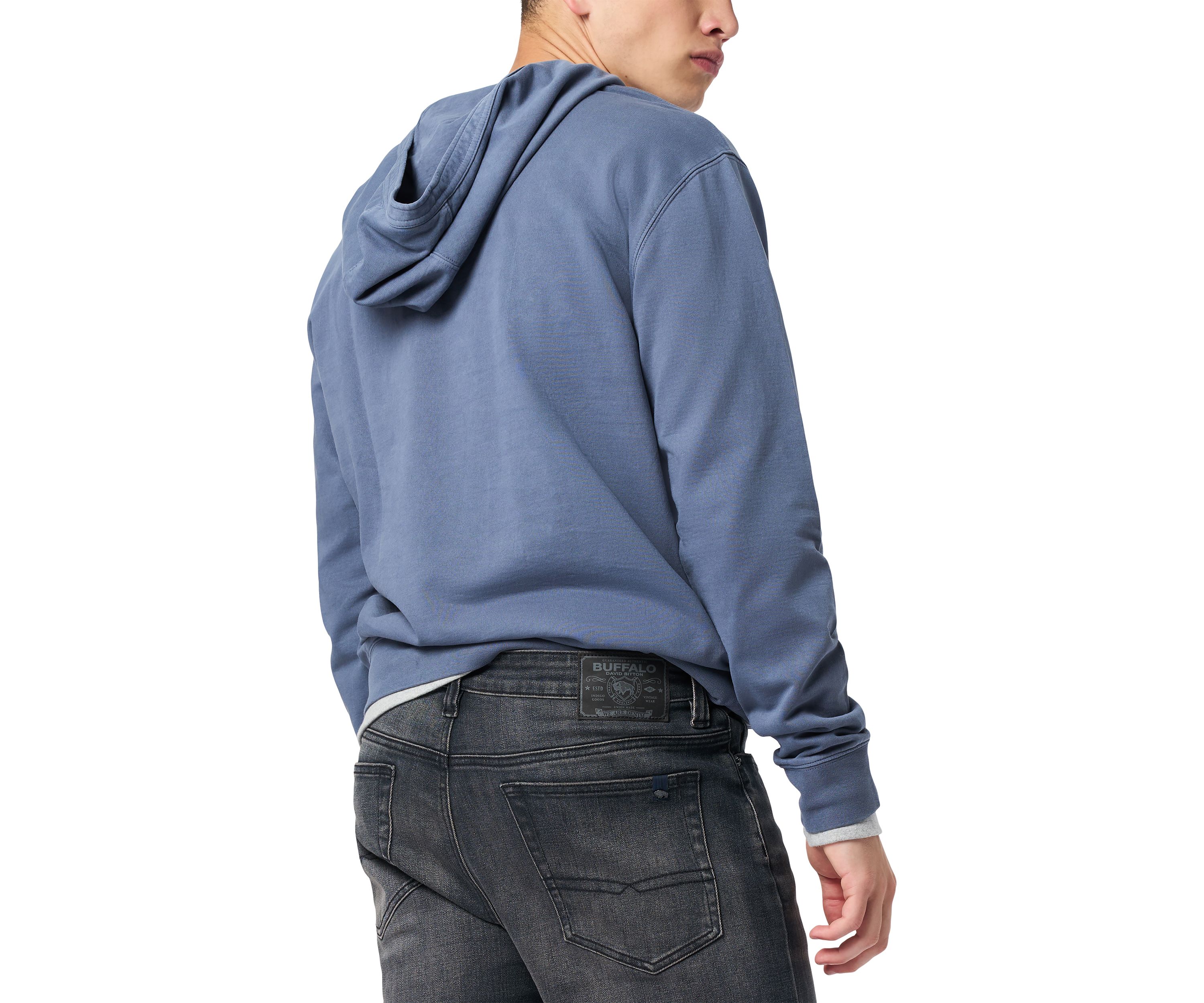 Mens Kaye Relaxed Pullover Hoodie, Dark Forest