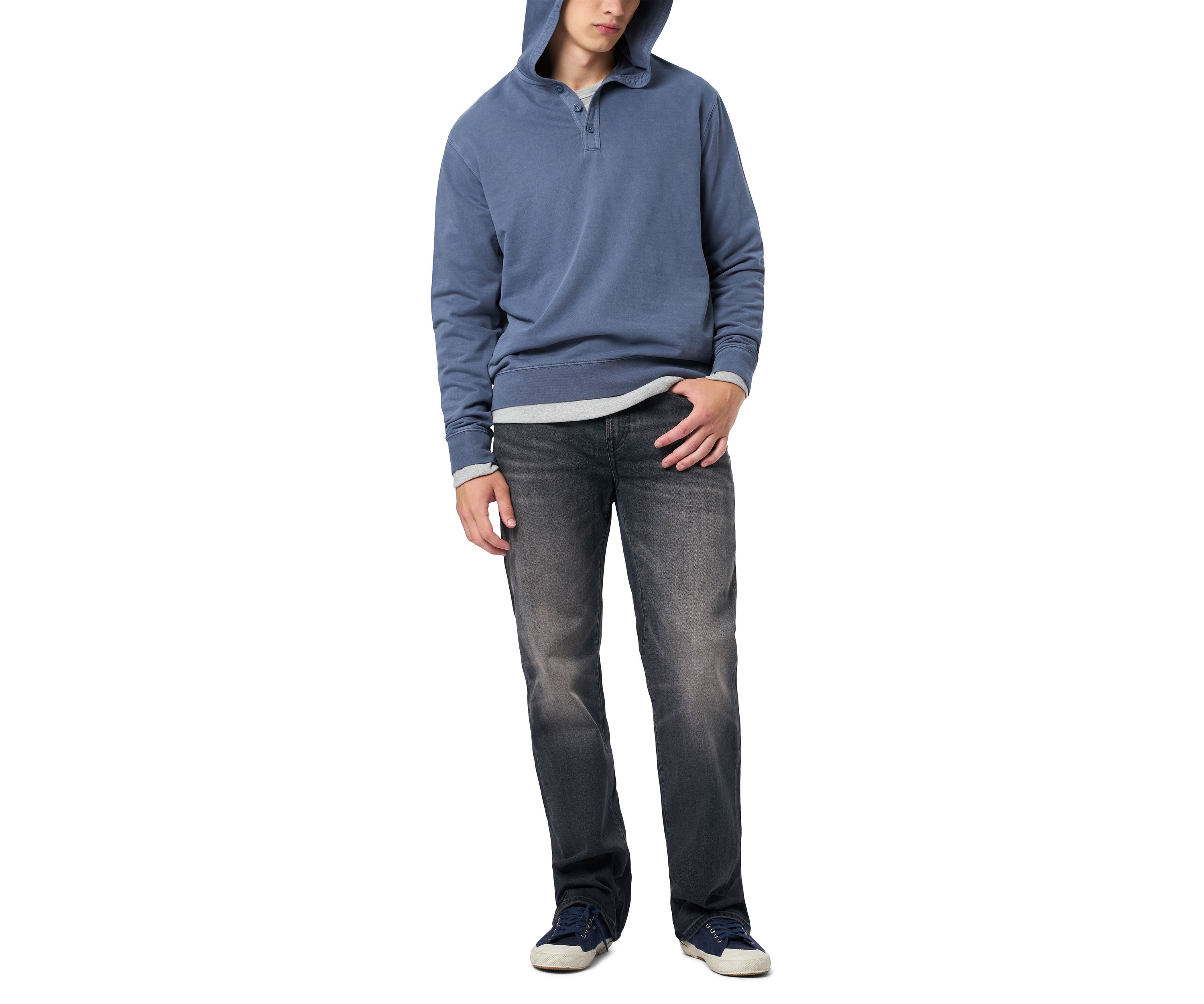Mens Kaye Relaxed Pullover Hoodie, Dark Forest