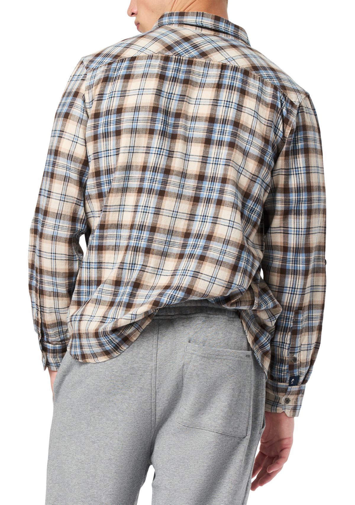 Mens Simbio Long-Sleeve Plaid Shirt, Woodsmoke