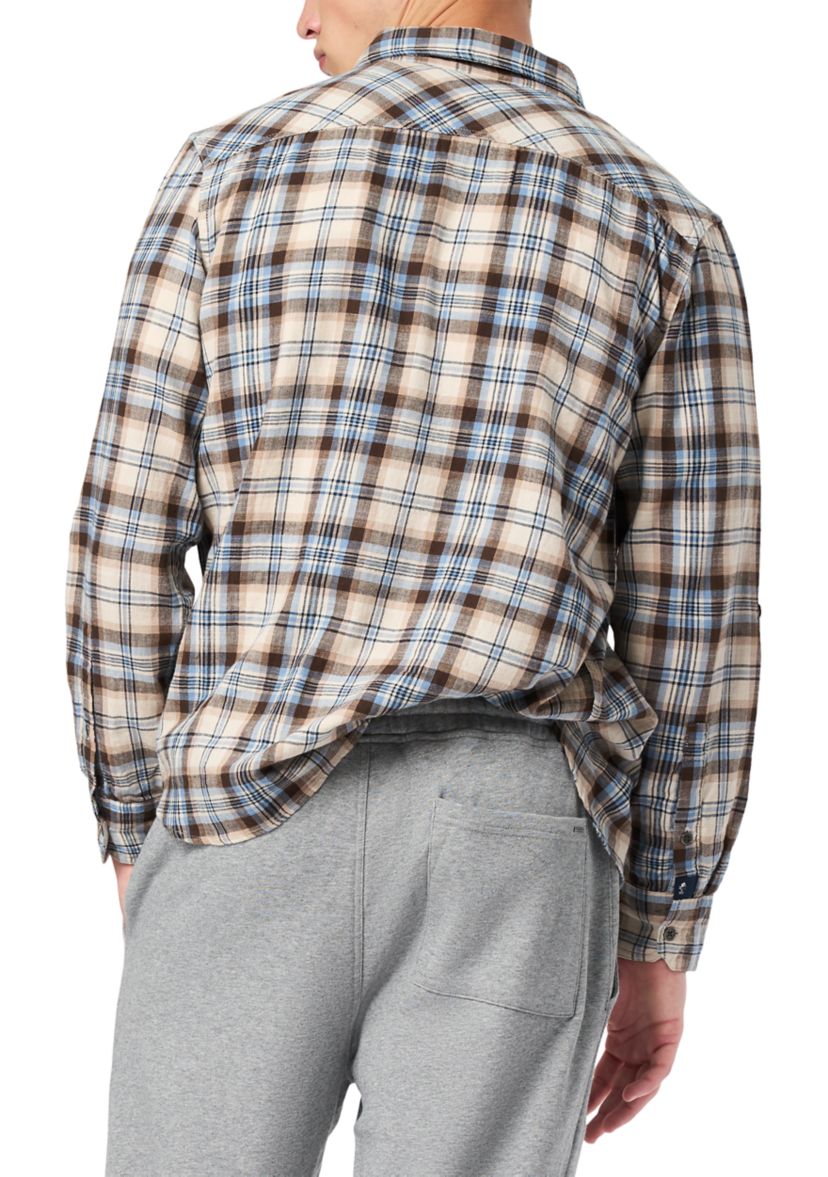 Mens Simbio Long-Sleeve Plaid Shirt, Woodsmoke