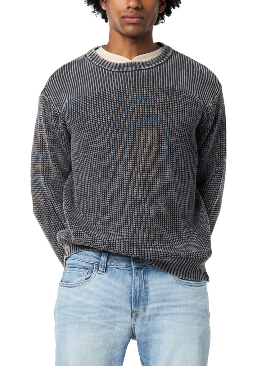 Mens Washy Textured Solid Sweater 