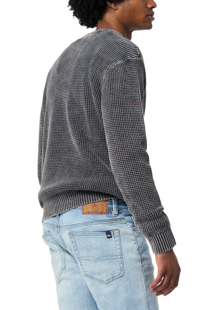 Mens Washy Textured Solid Sweater 