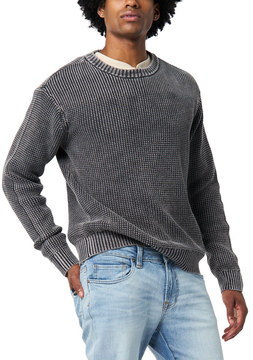 Mens Washy Textured Solid Sweater 