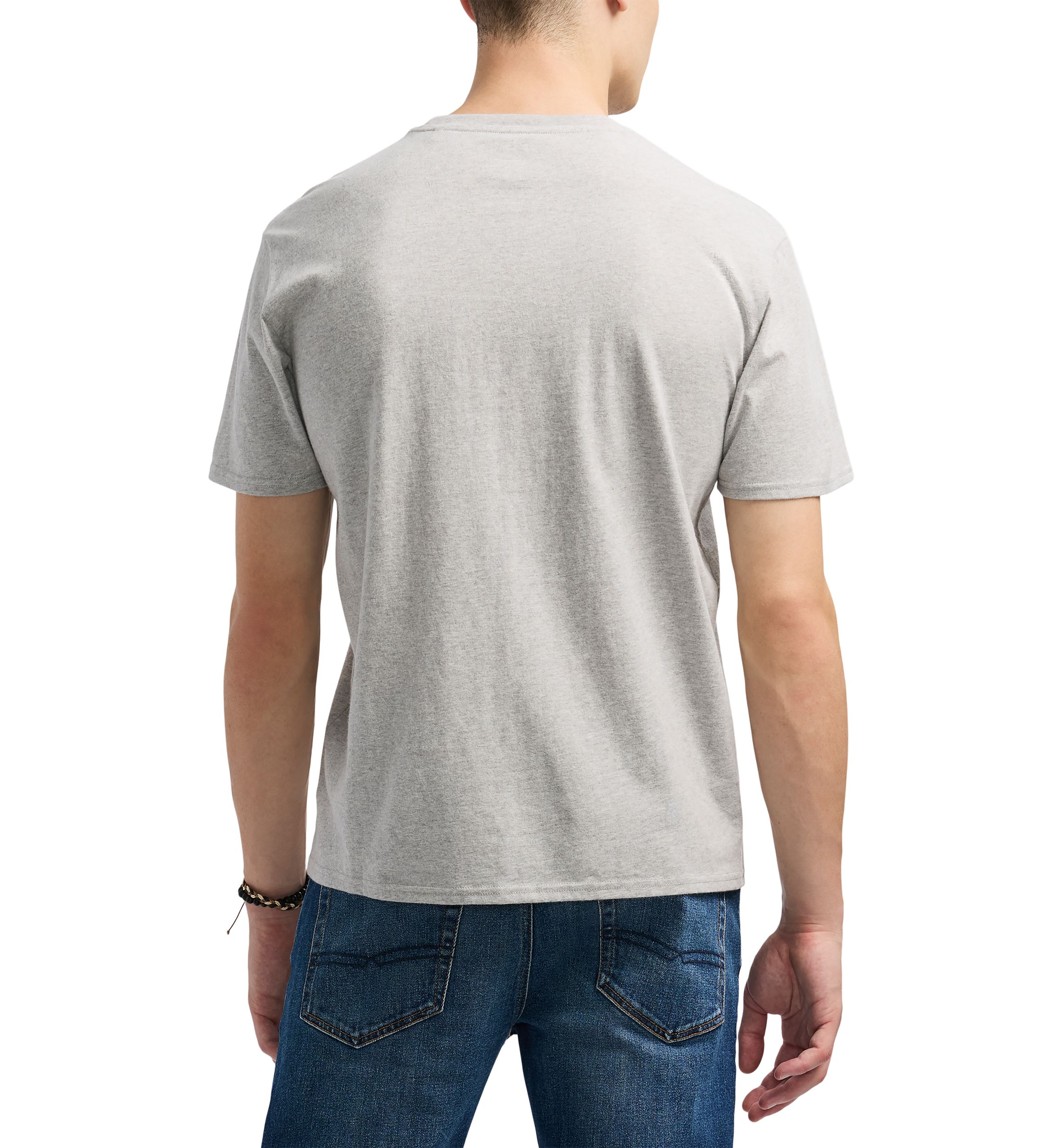 Mens Tavis Graphic T-Shirt with Curveballs n Old Ones Print, Heather Grey