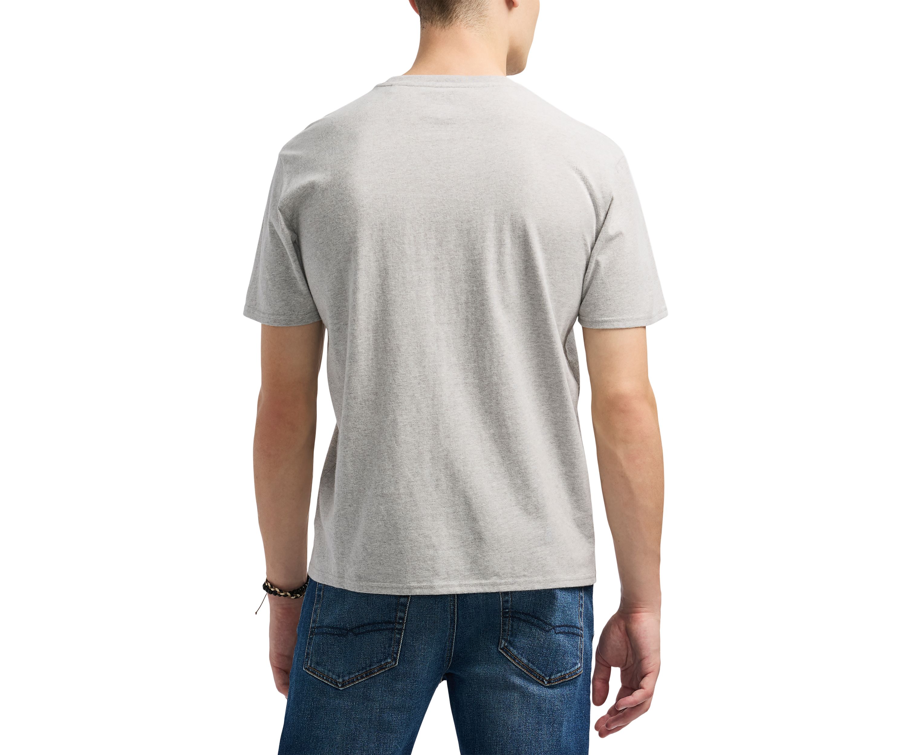 Mens Tavis Graphic T-Shirt with Curveballs n Old Ones Print, Heather Grey